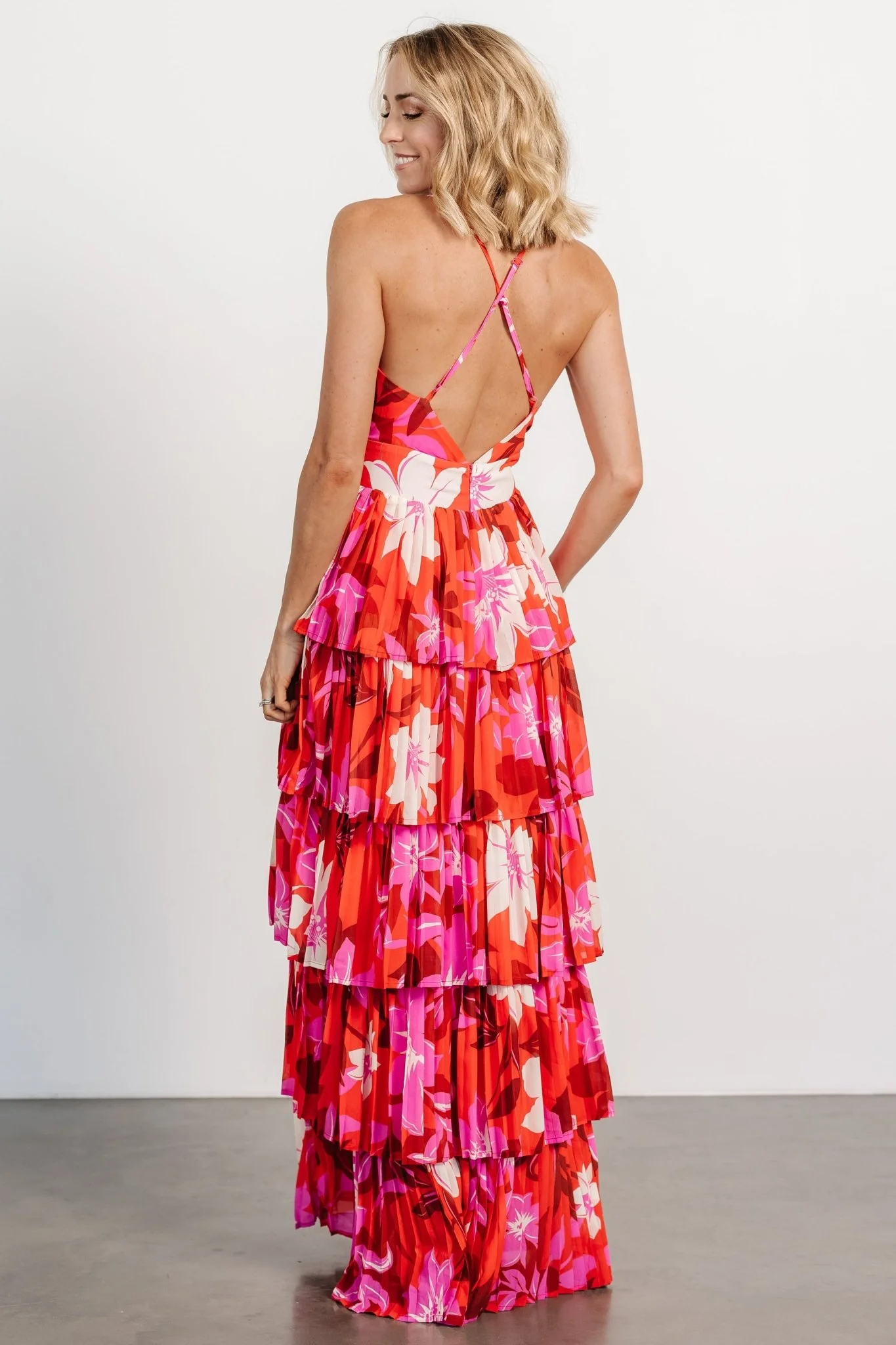 Capriana Tiered Maxi Dress | Red Multi