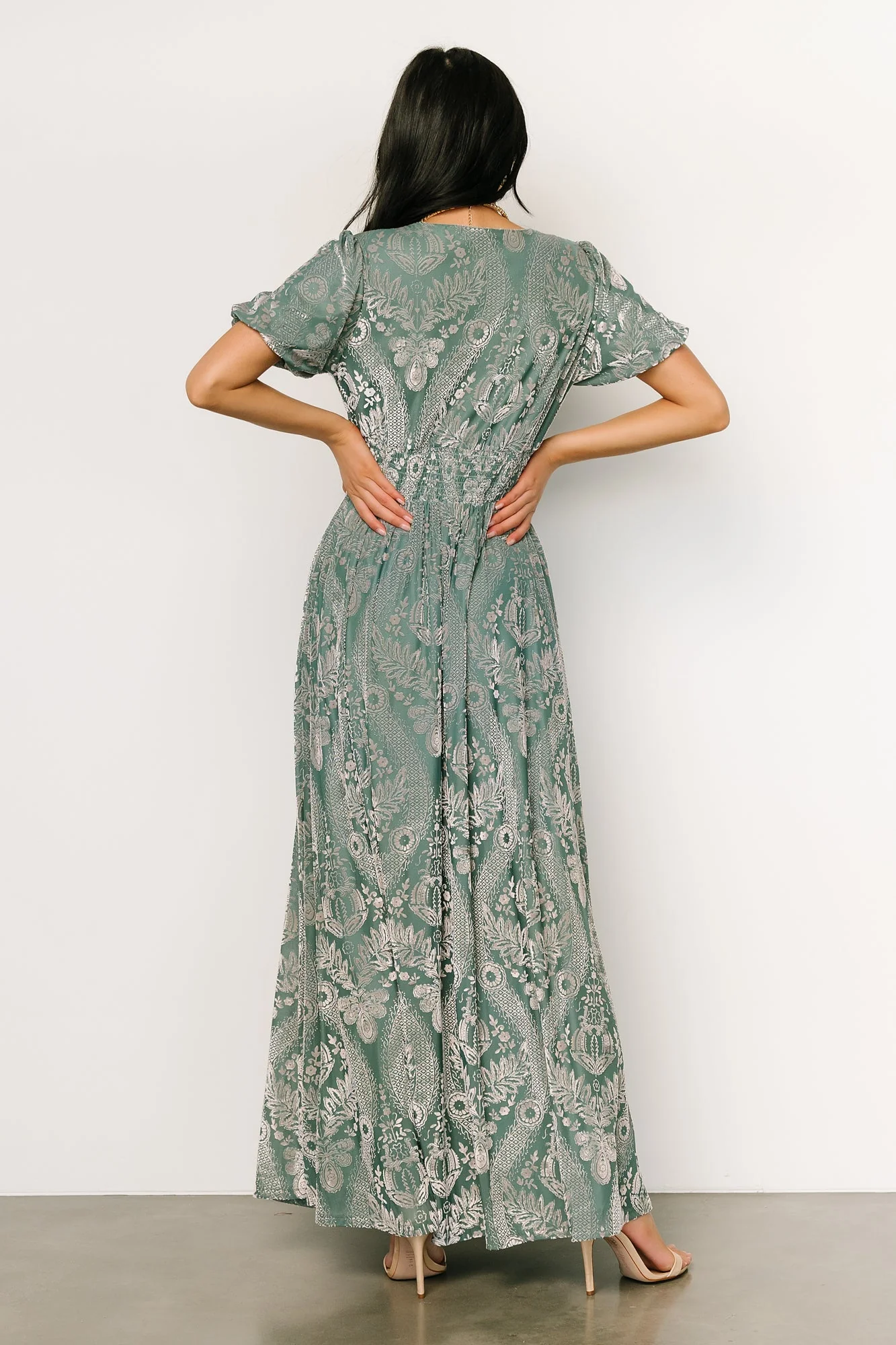 Leslie Velvet Maxi Dress | Sage + Silver
