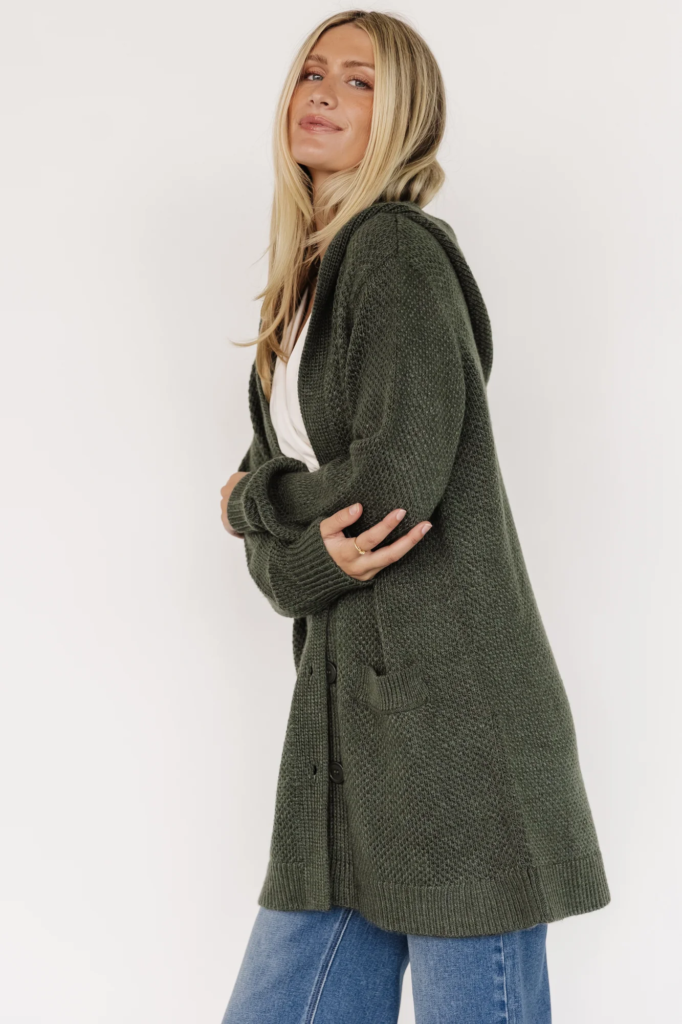 Katrine Hooded Cardigan | Green