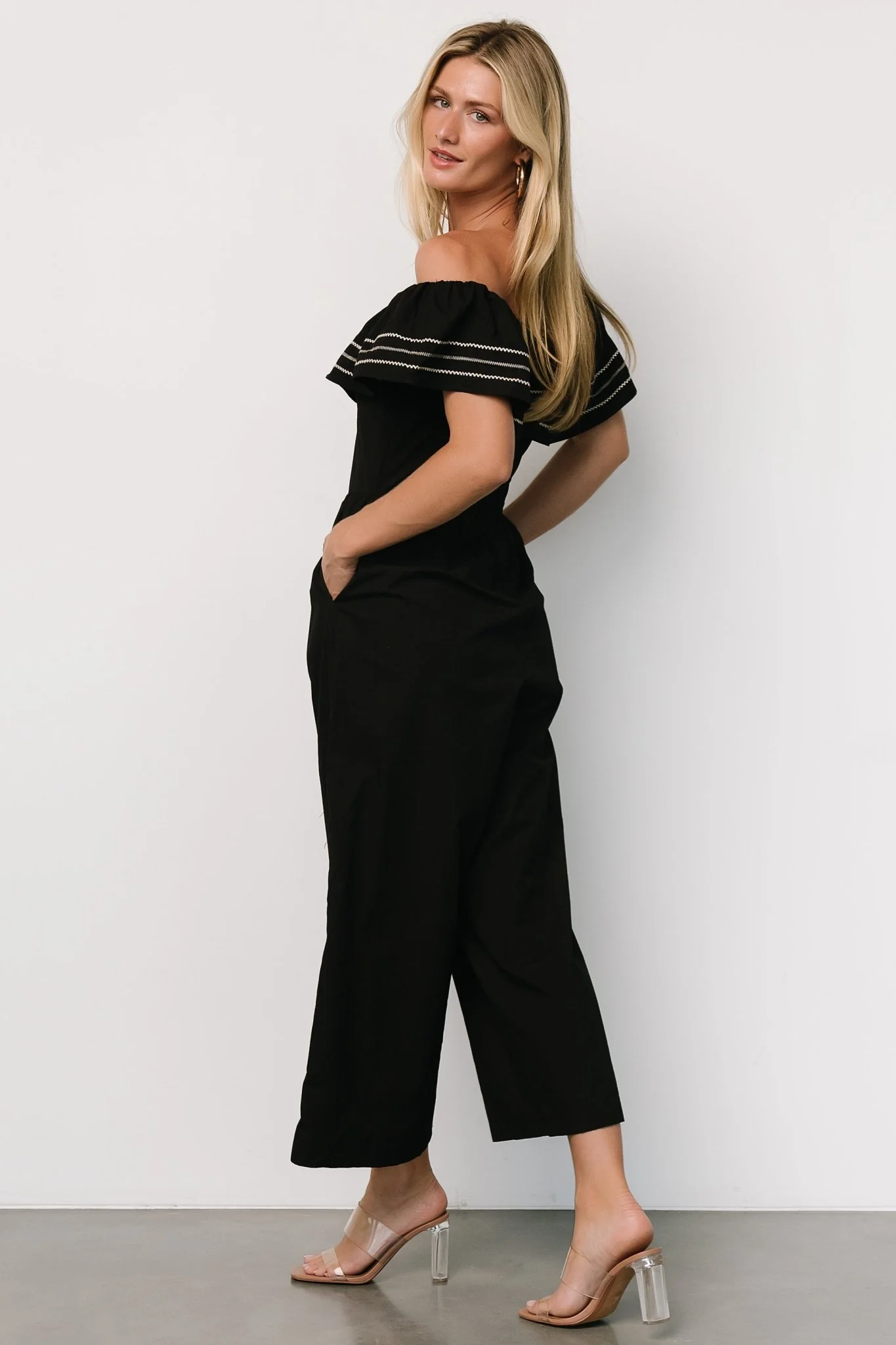 Reyna Off Shoulder Jumpsuit | Black