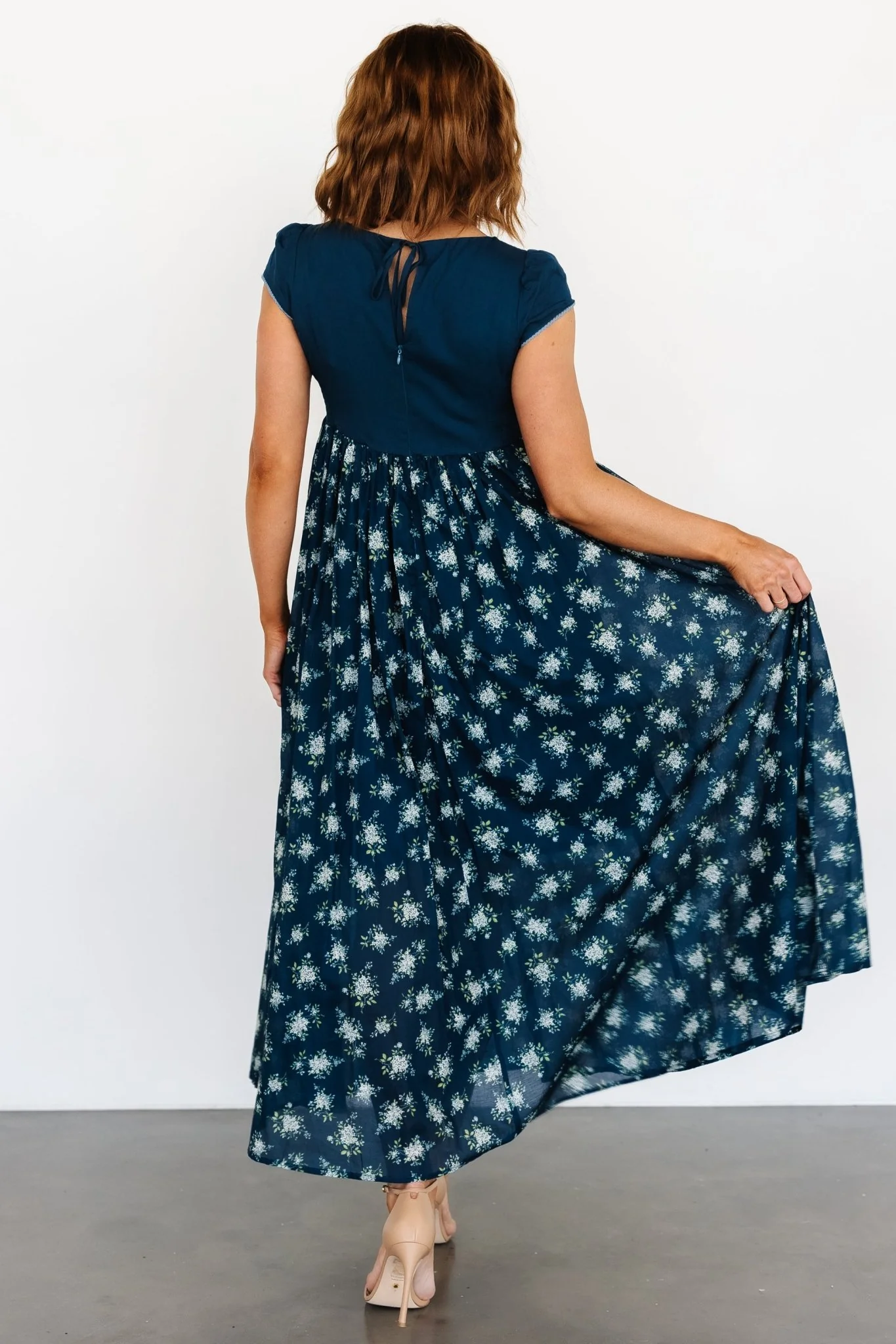 Lucille Maxi Dress | Dark Blue Floral