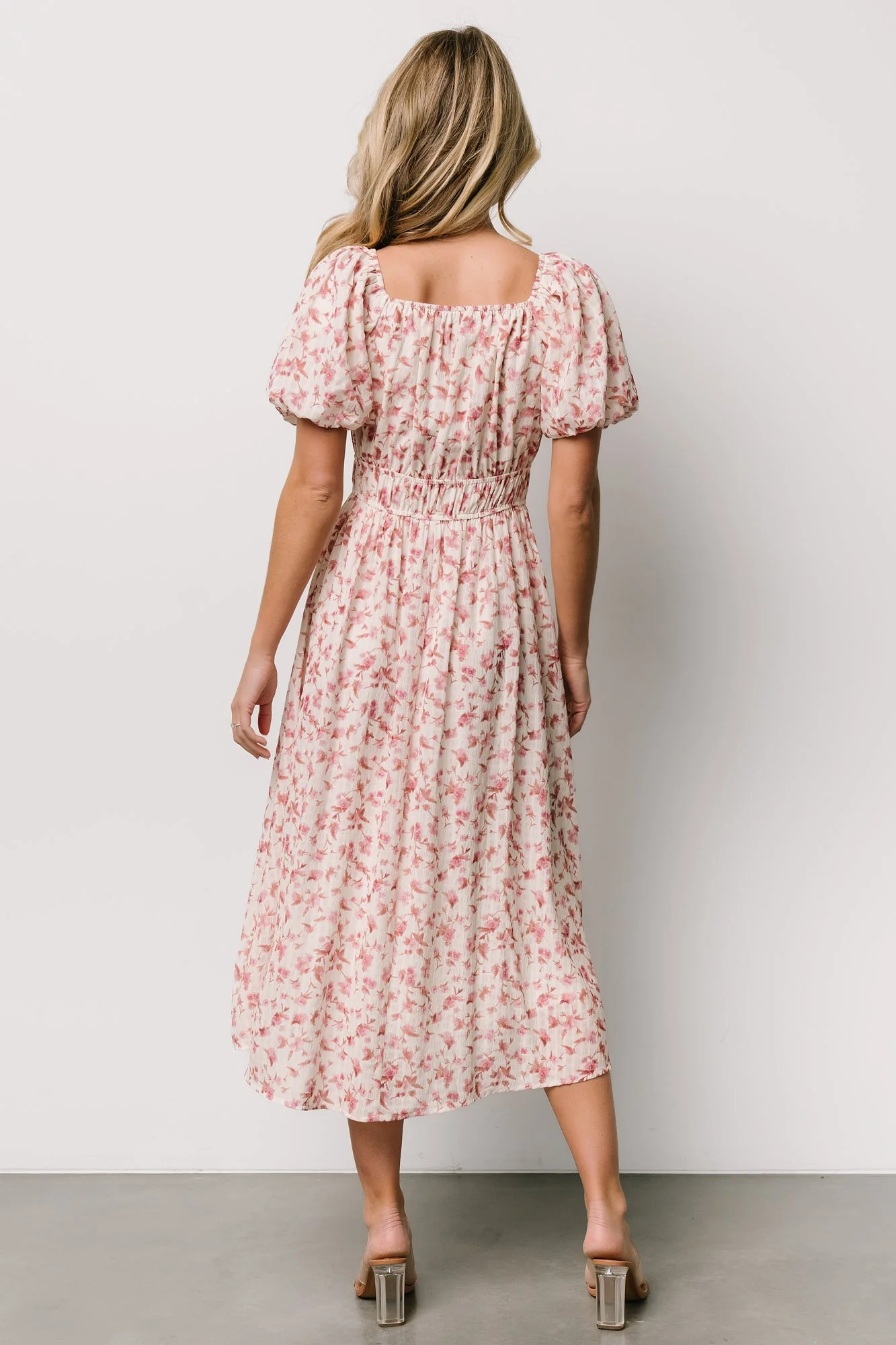 Dorine Midi Dress | Ivory + Blush Floral