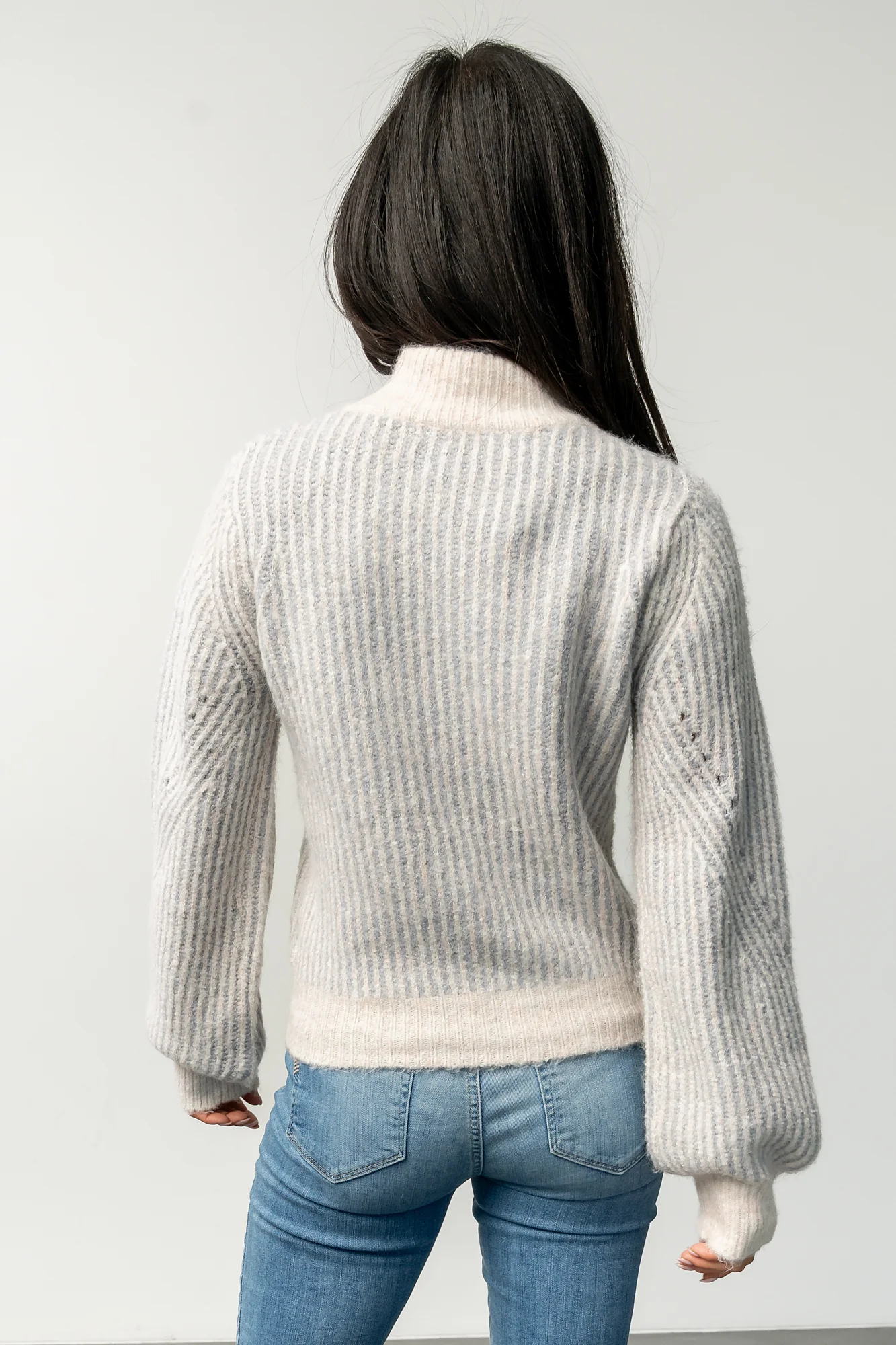 Vanessa Sweater | Natural + Blue Stripe
