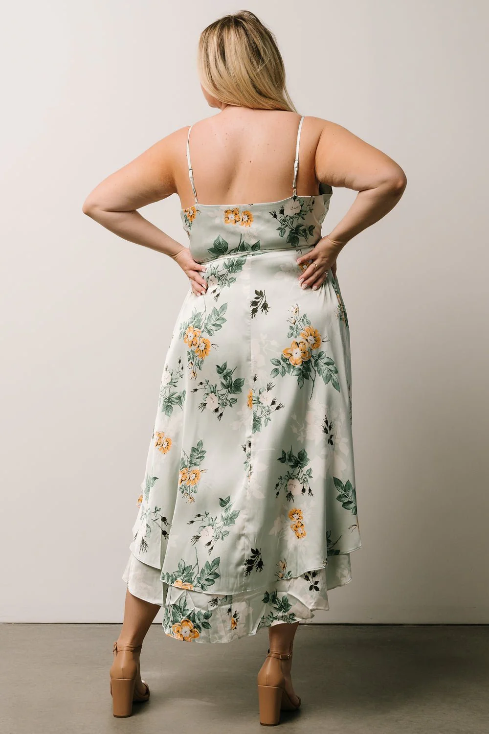 Steffi Tulip Wrap Dress | Light Sage Floral
