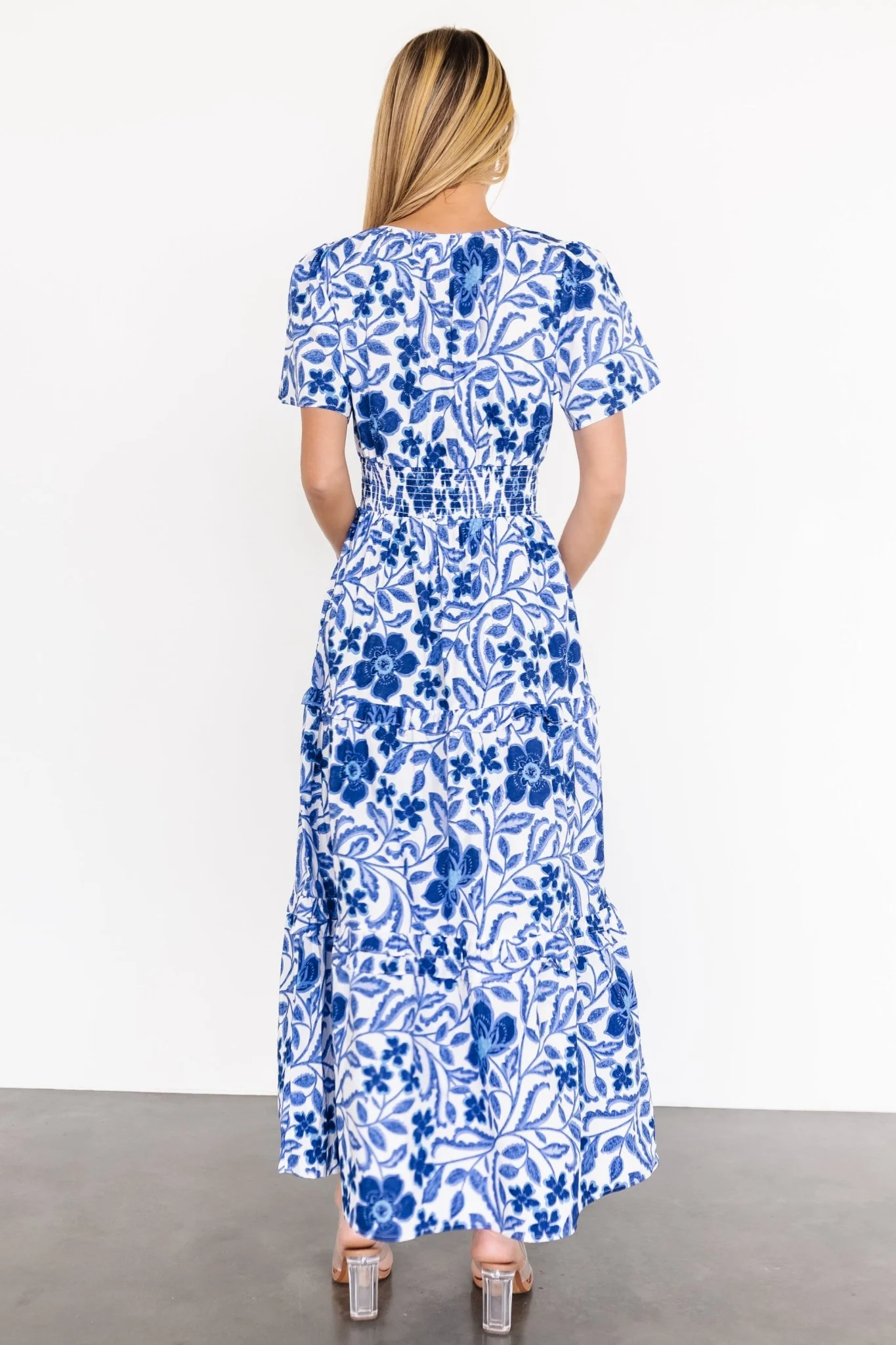 Kiana Poplin Maxi Dress | Blue Multi