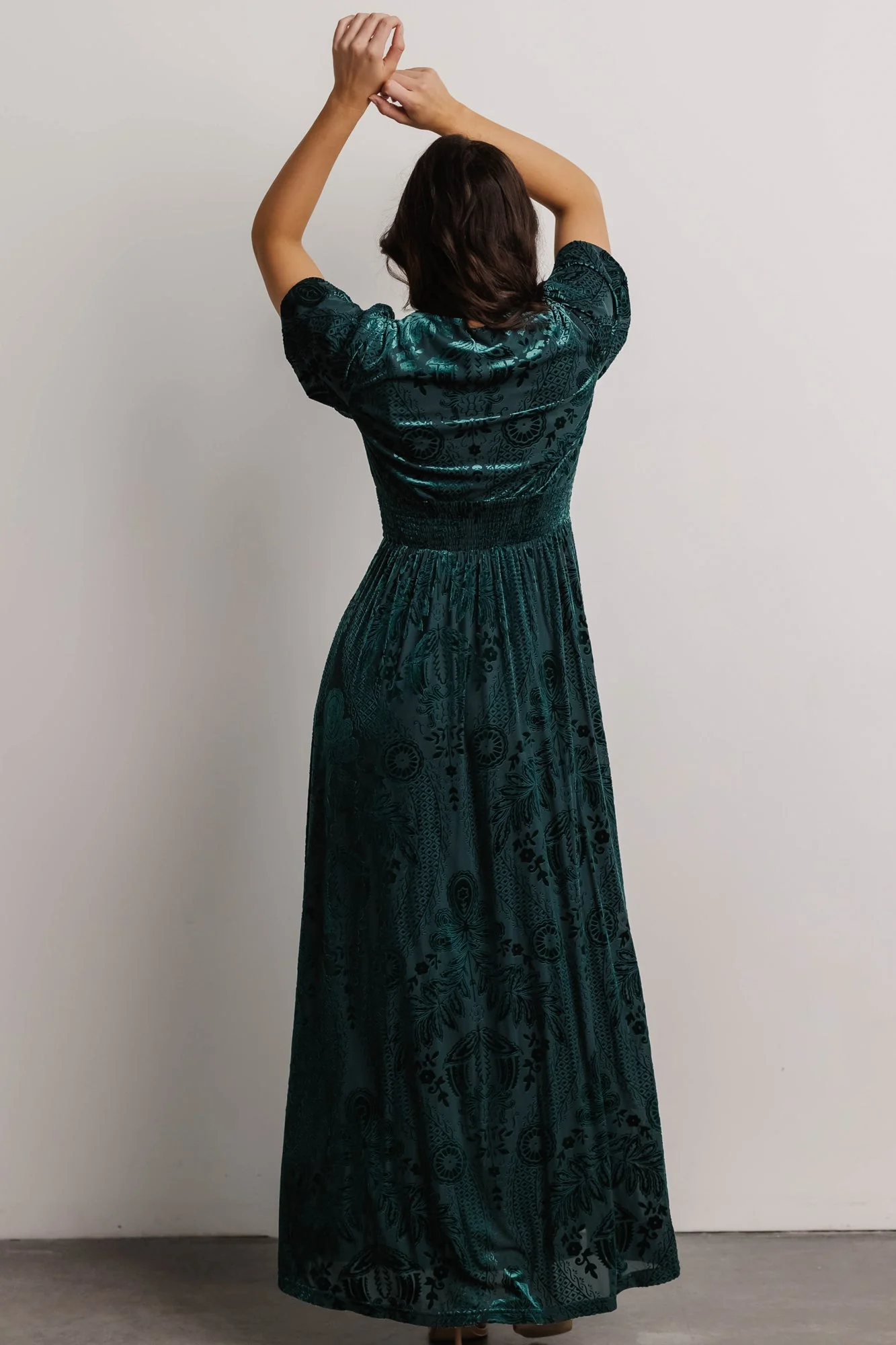 Leslie Velvet Maxi Dress | Emerald
