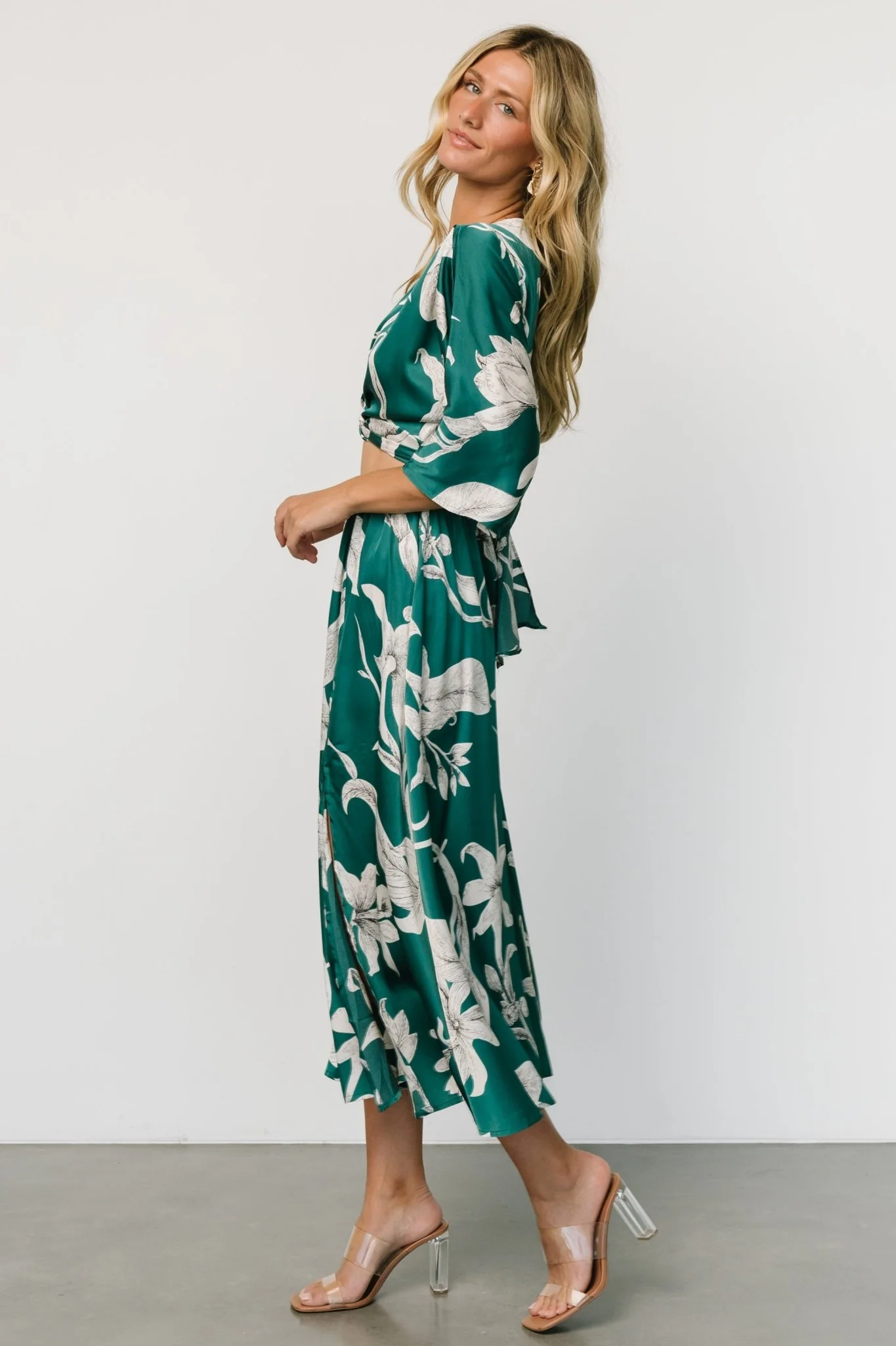 Avryll Front Tie Dress | Green