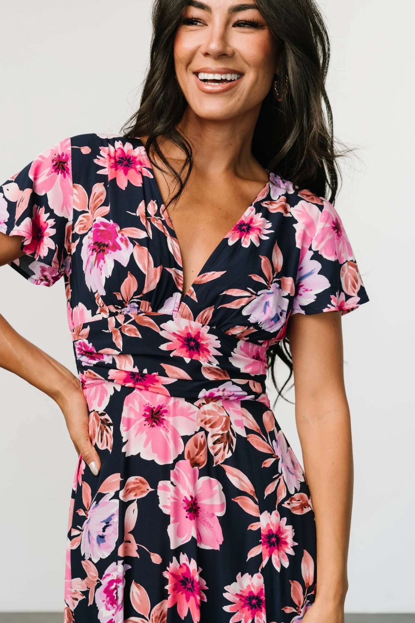 Destin Maxi Dress | Navy + Pink