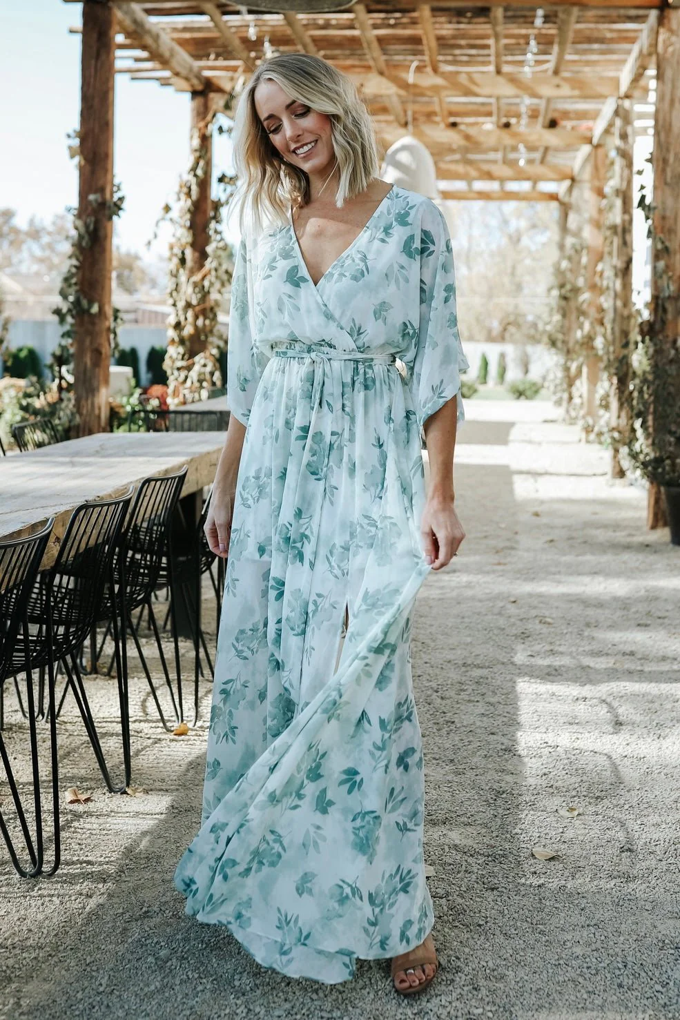 Kia Kimono Maxi Dress | Sage Floral
