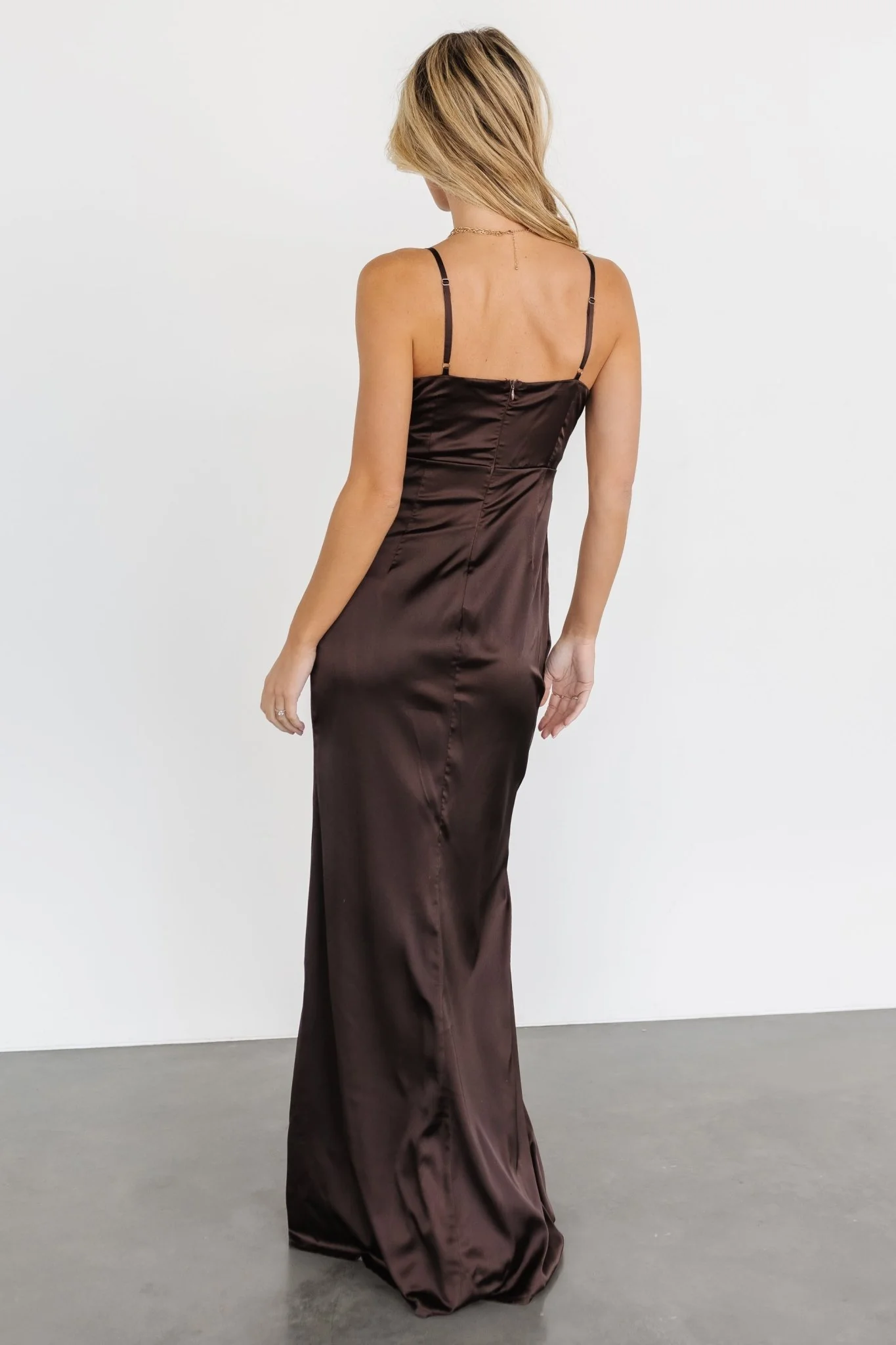 Monet Satin Gown | Dark Brown