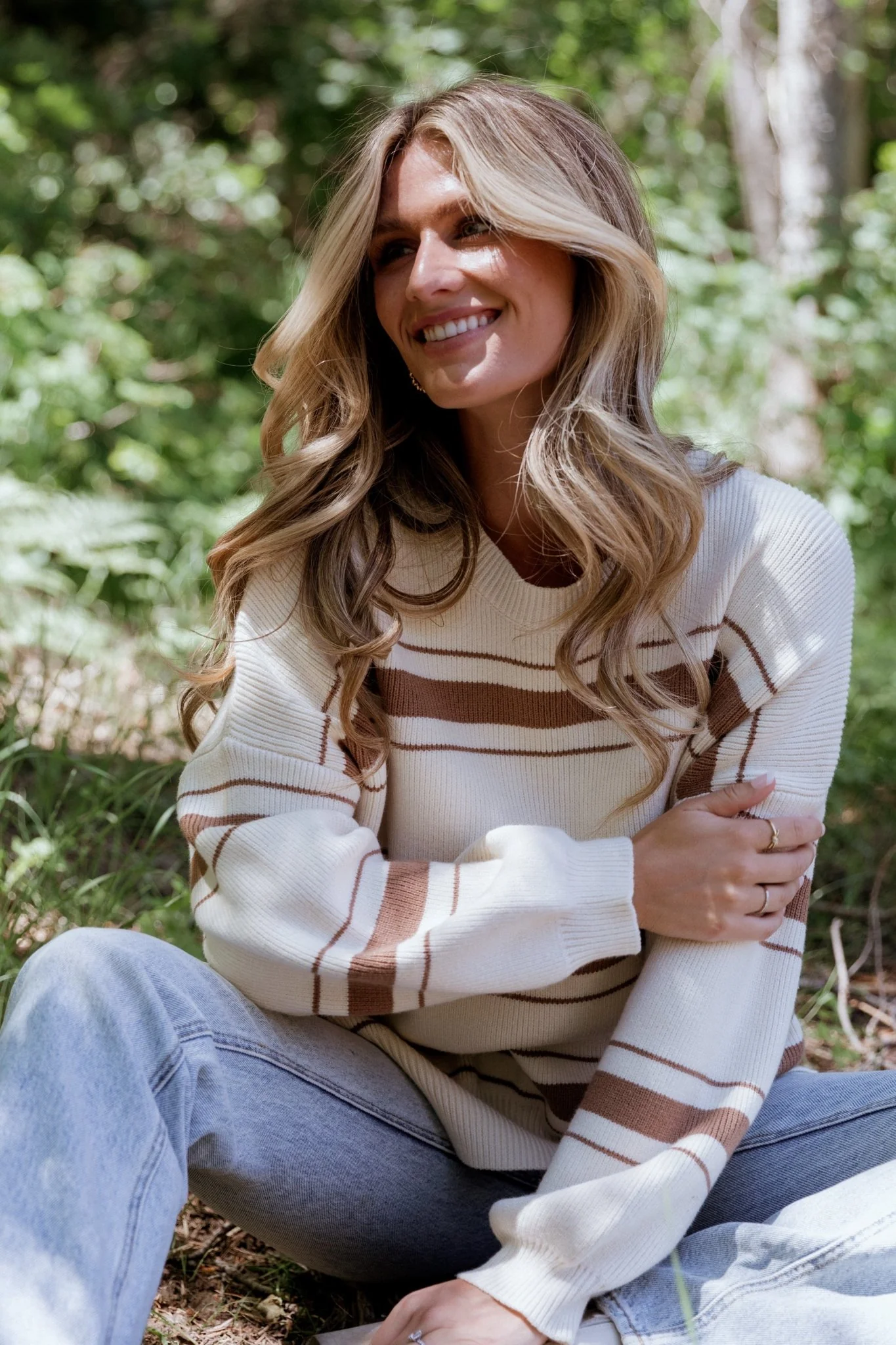 Charlie Striped Sweater | Taupe