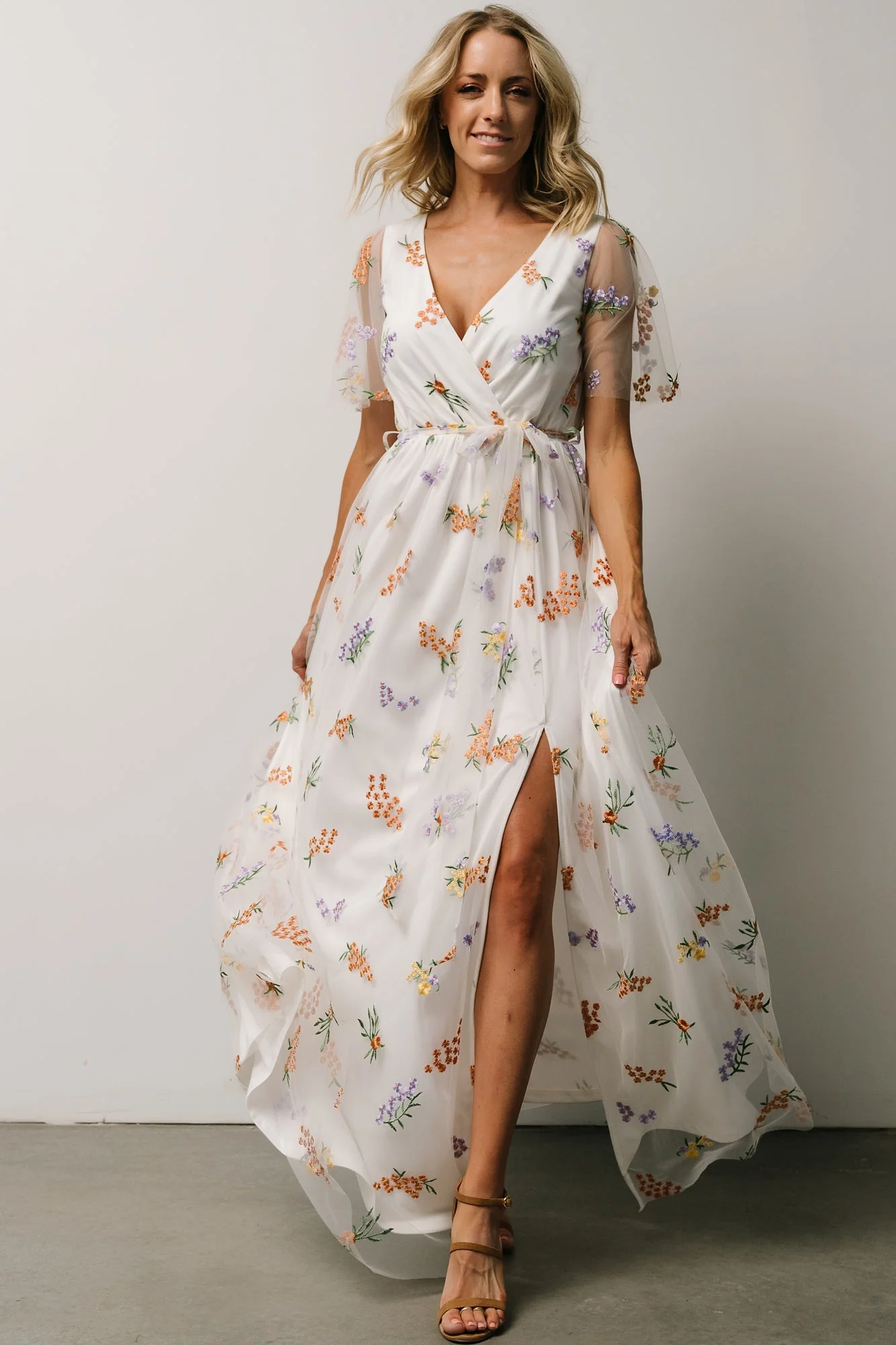 Marseille Embossed Maxi Dress | Meadow Floral