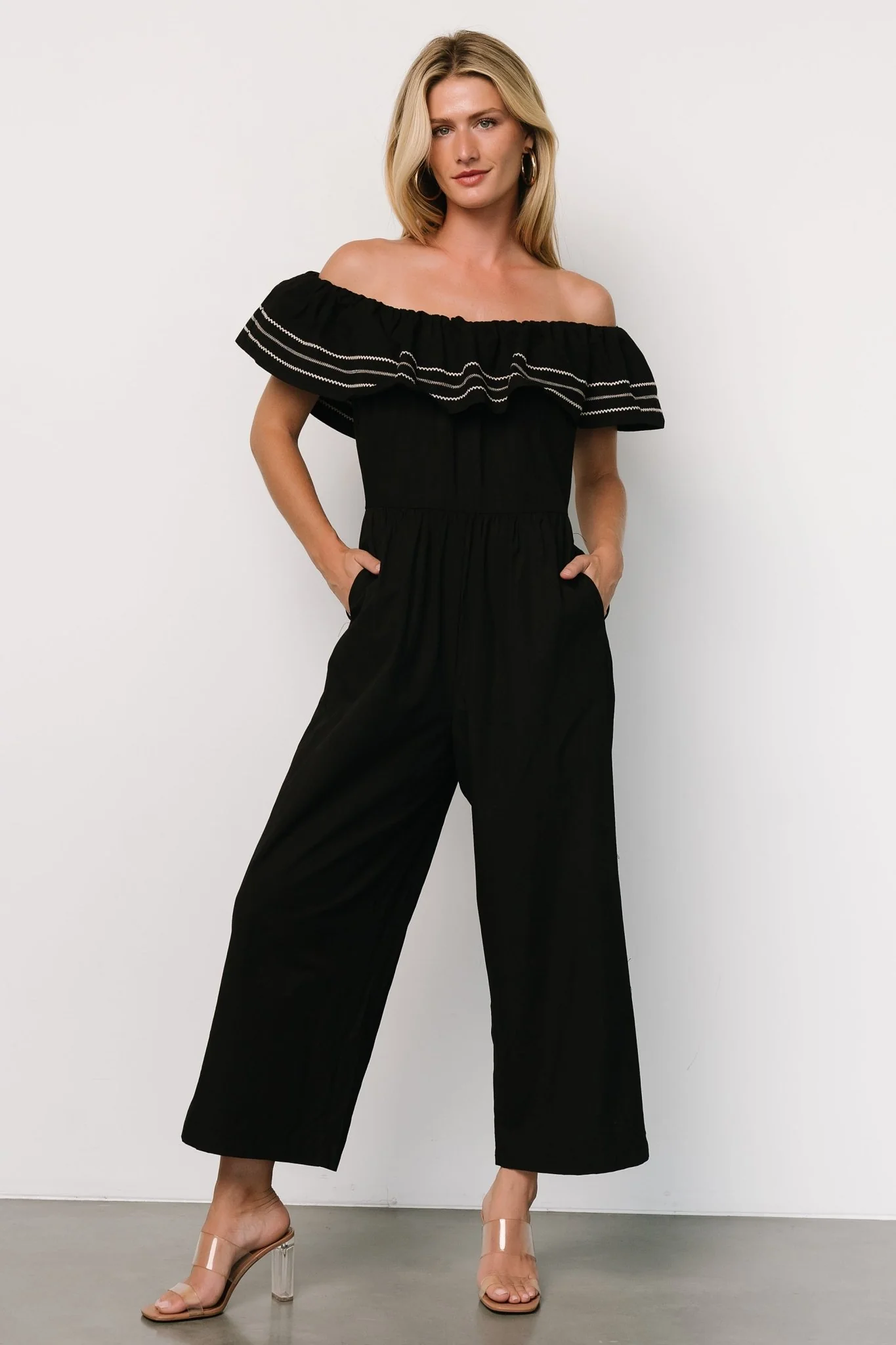 Reyna Off Shoulder Jumpsuit | Black