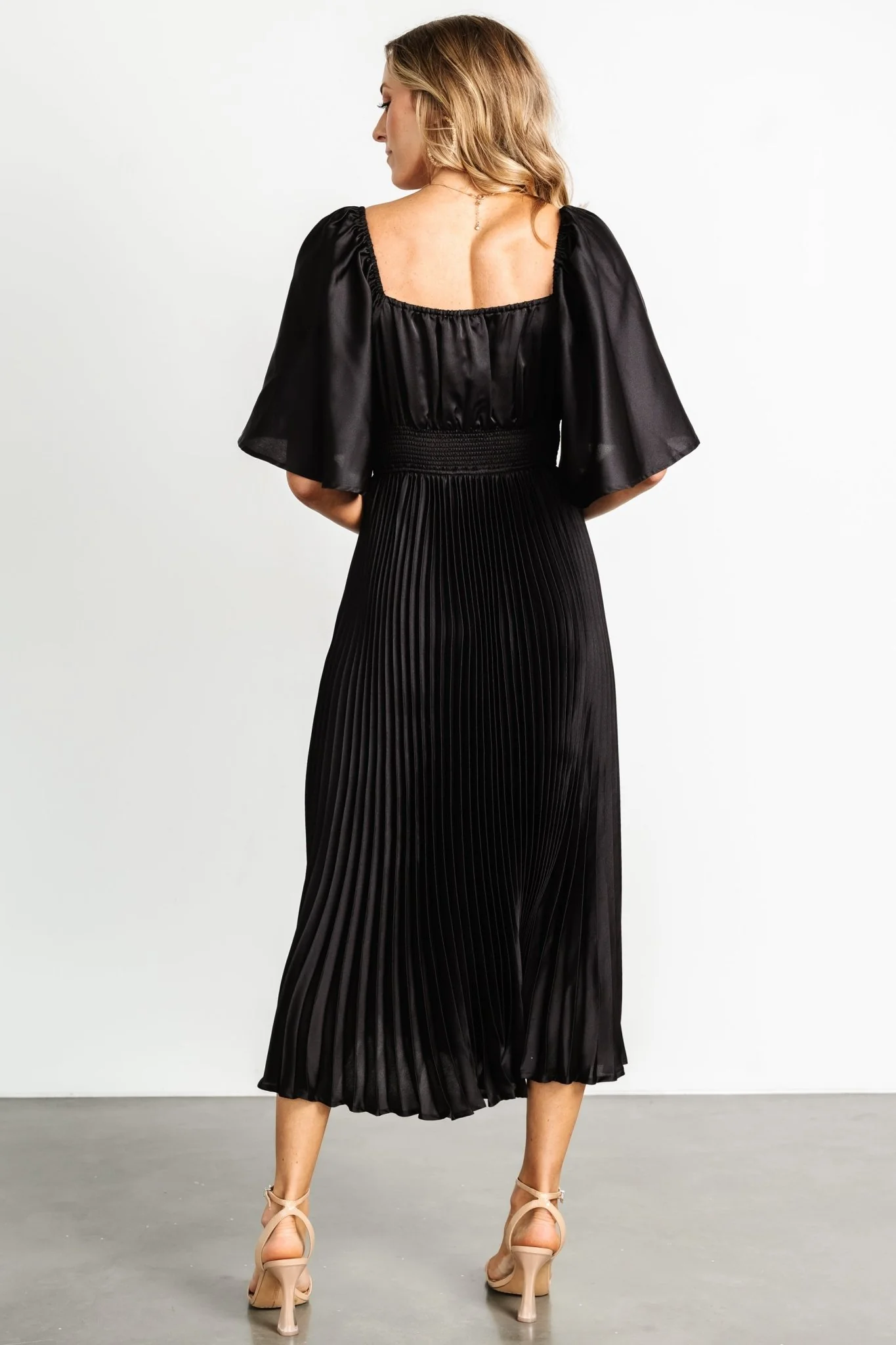 Aubree Pleated Dress | Black