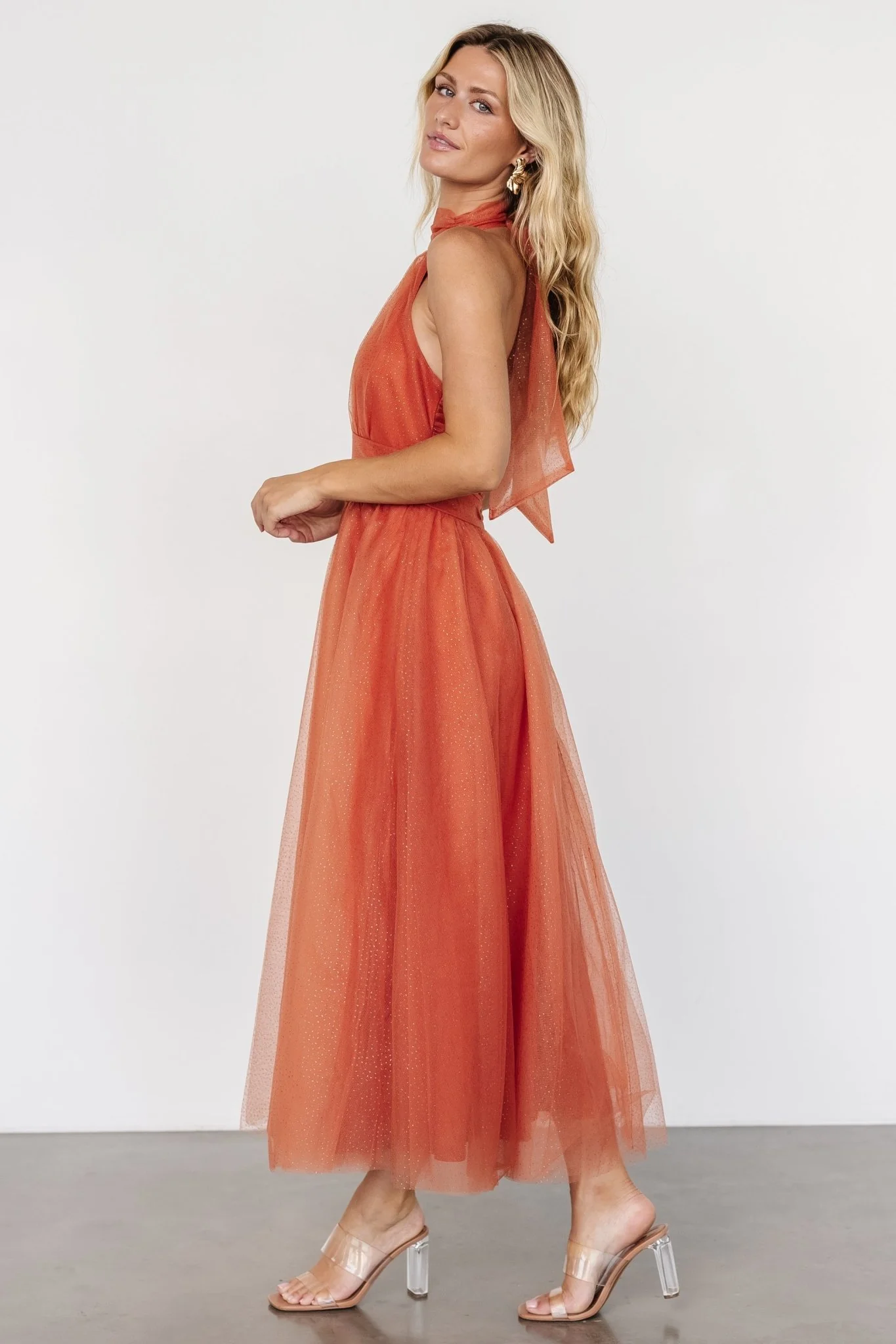 Thea Halter Dress | Rust