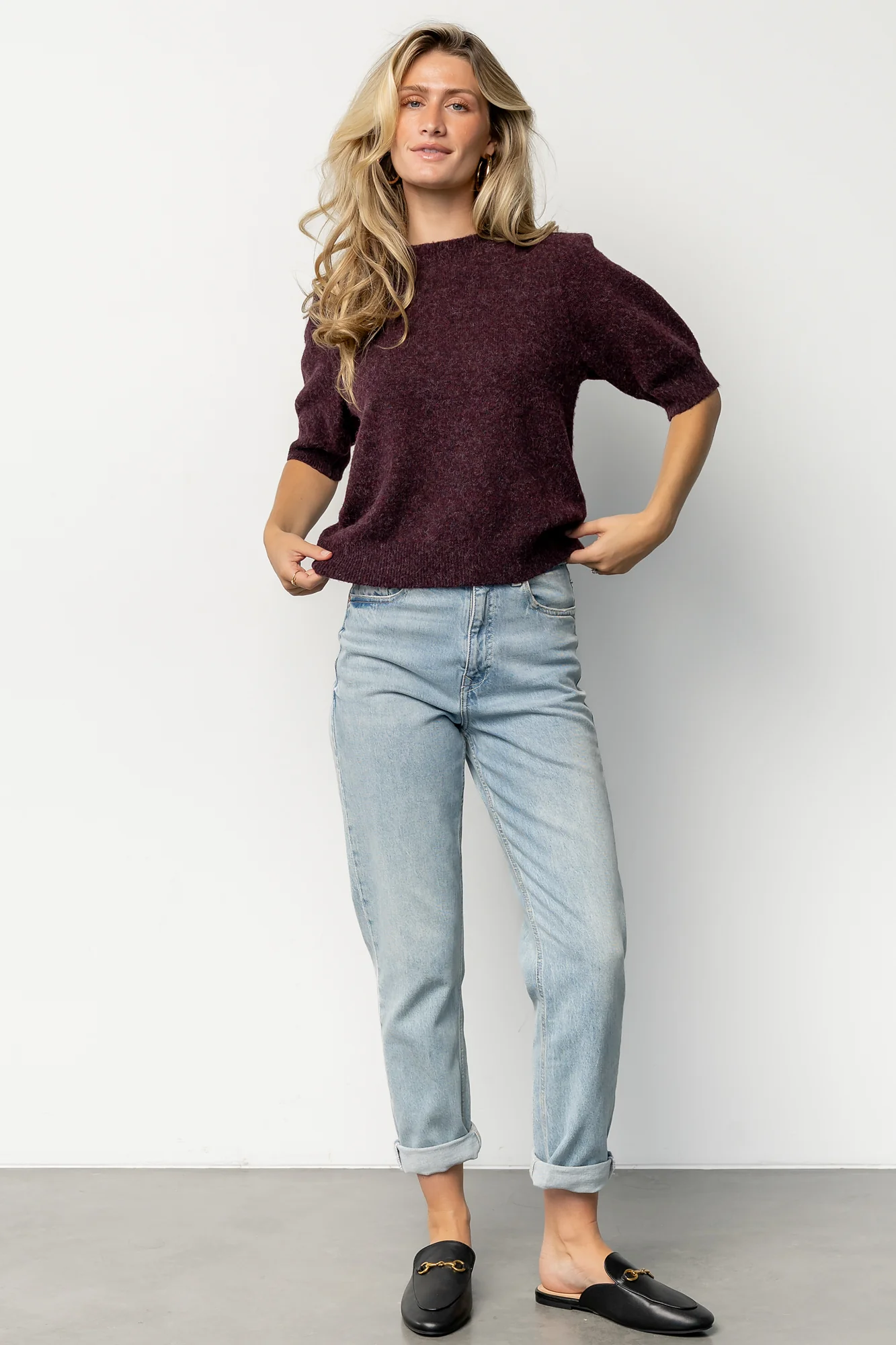 Keira Sweater Top | Dark Plum