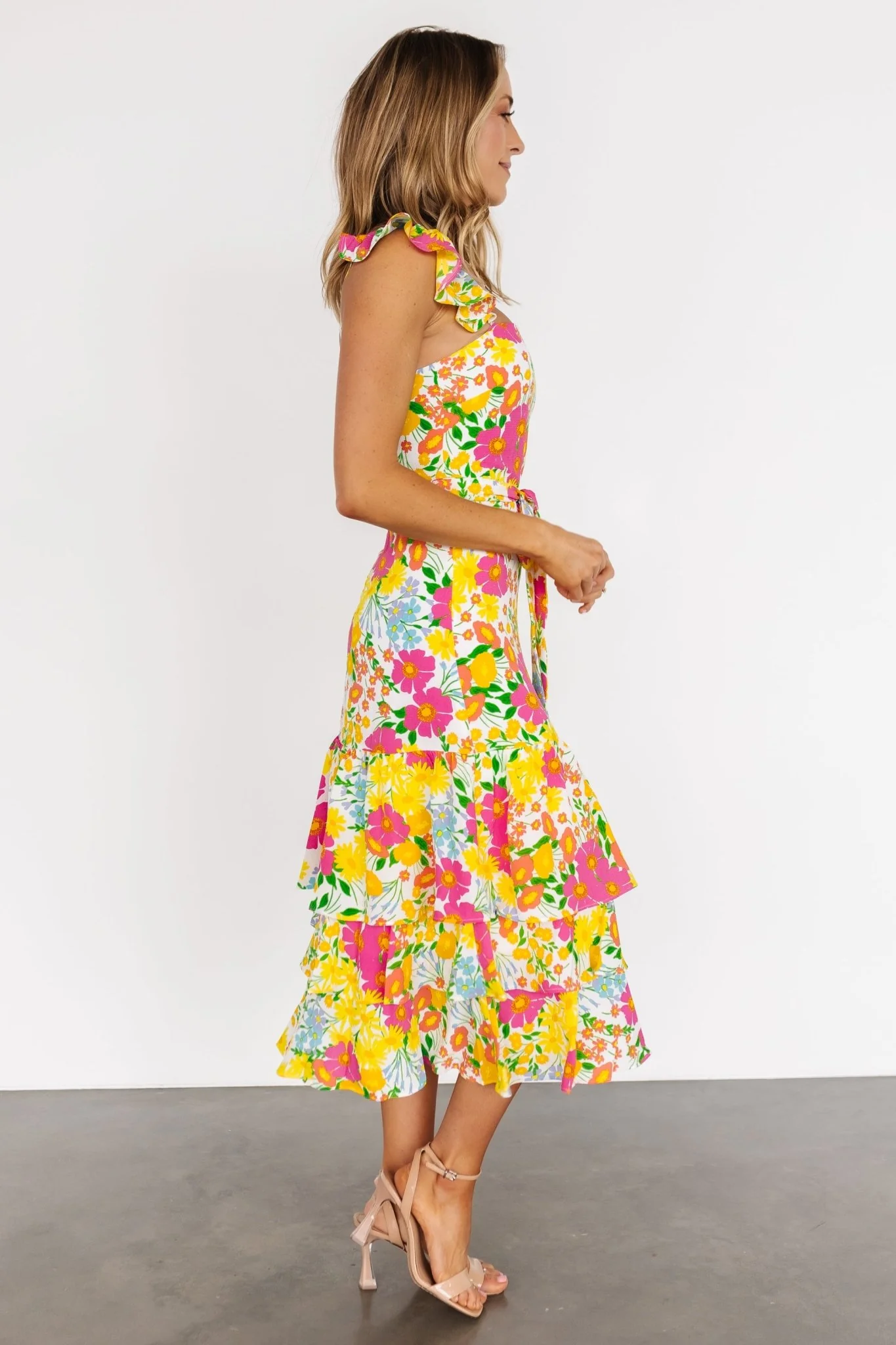 Dani Ruffle Tiered Midi Dress | Multi Floral