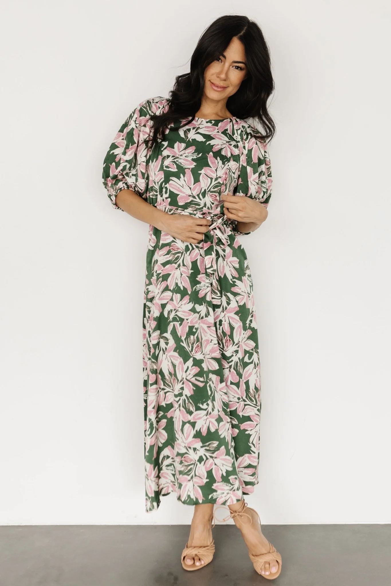 Tucson Midi Dress | Green + Pink