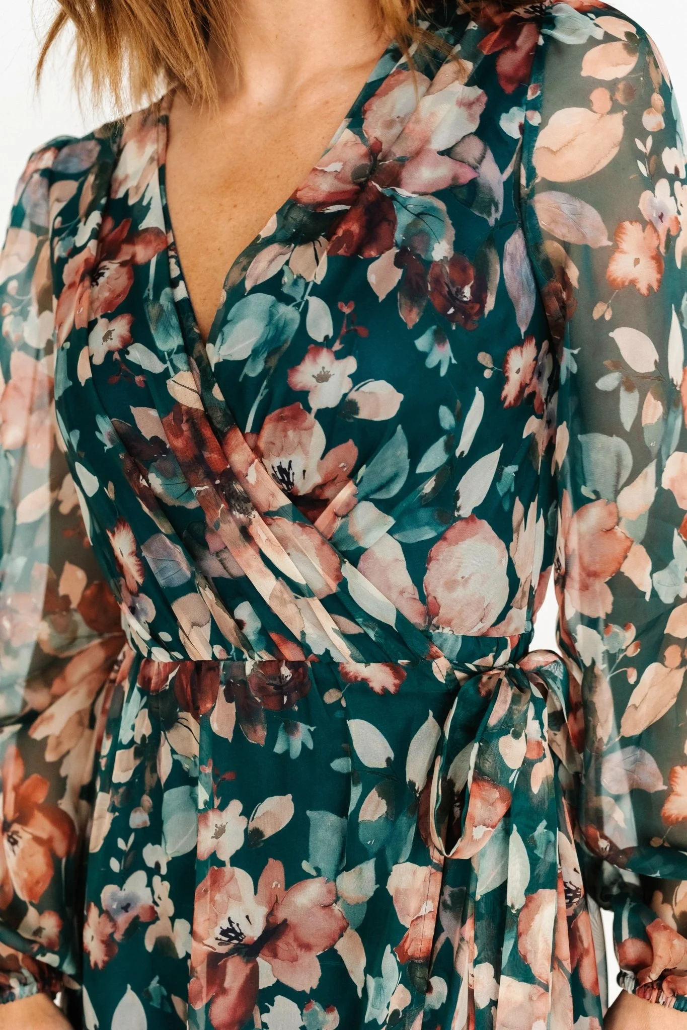 Maura Wrap Maxi Dress | Emerald Floral