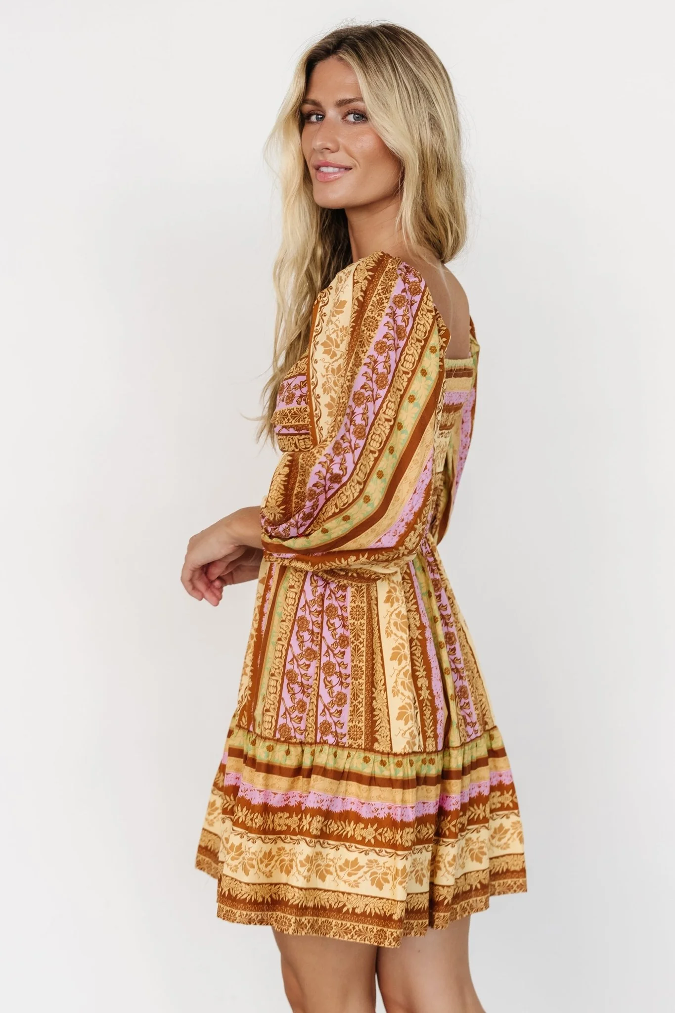 Moriah Mini Dress | Camel Multi