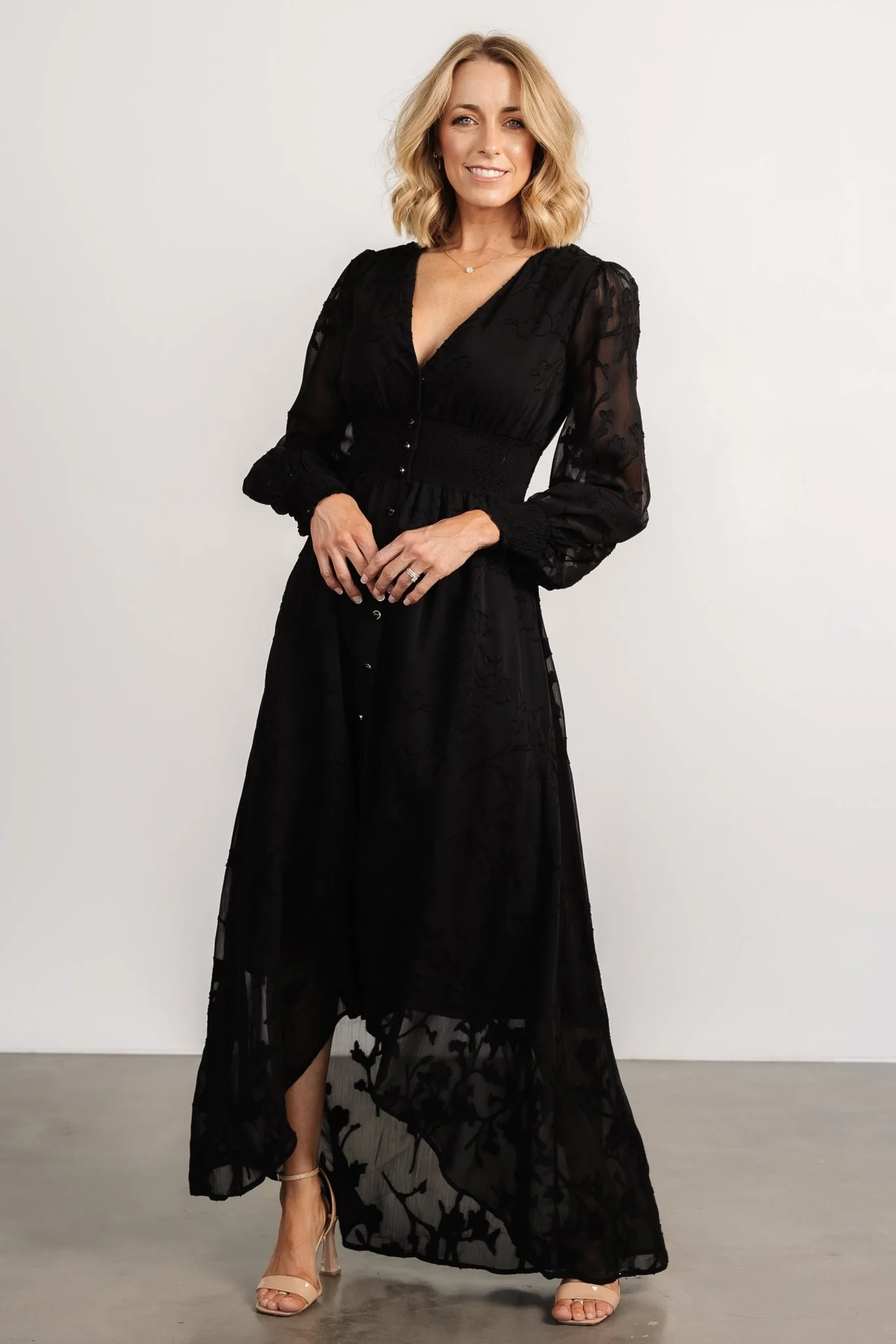 Mayfair High Low Maxi Dress | Black