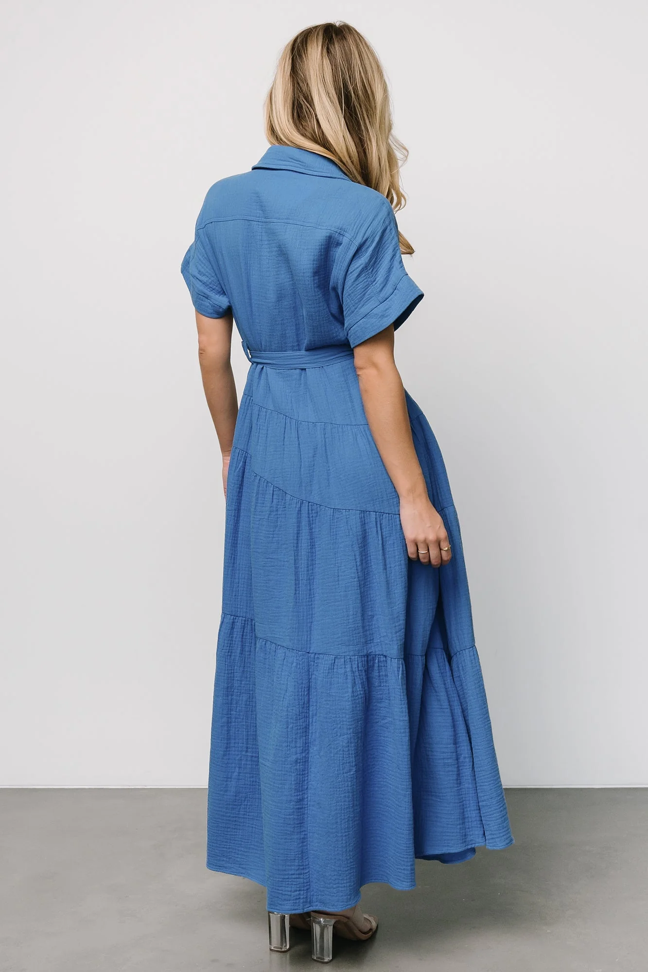 Aizey Button Up Maxi Dress | Blue