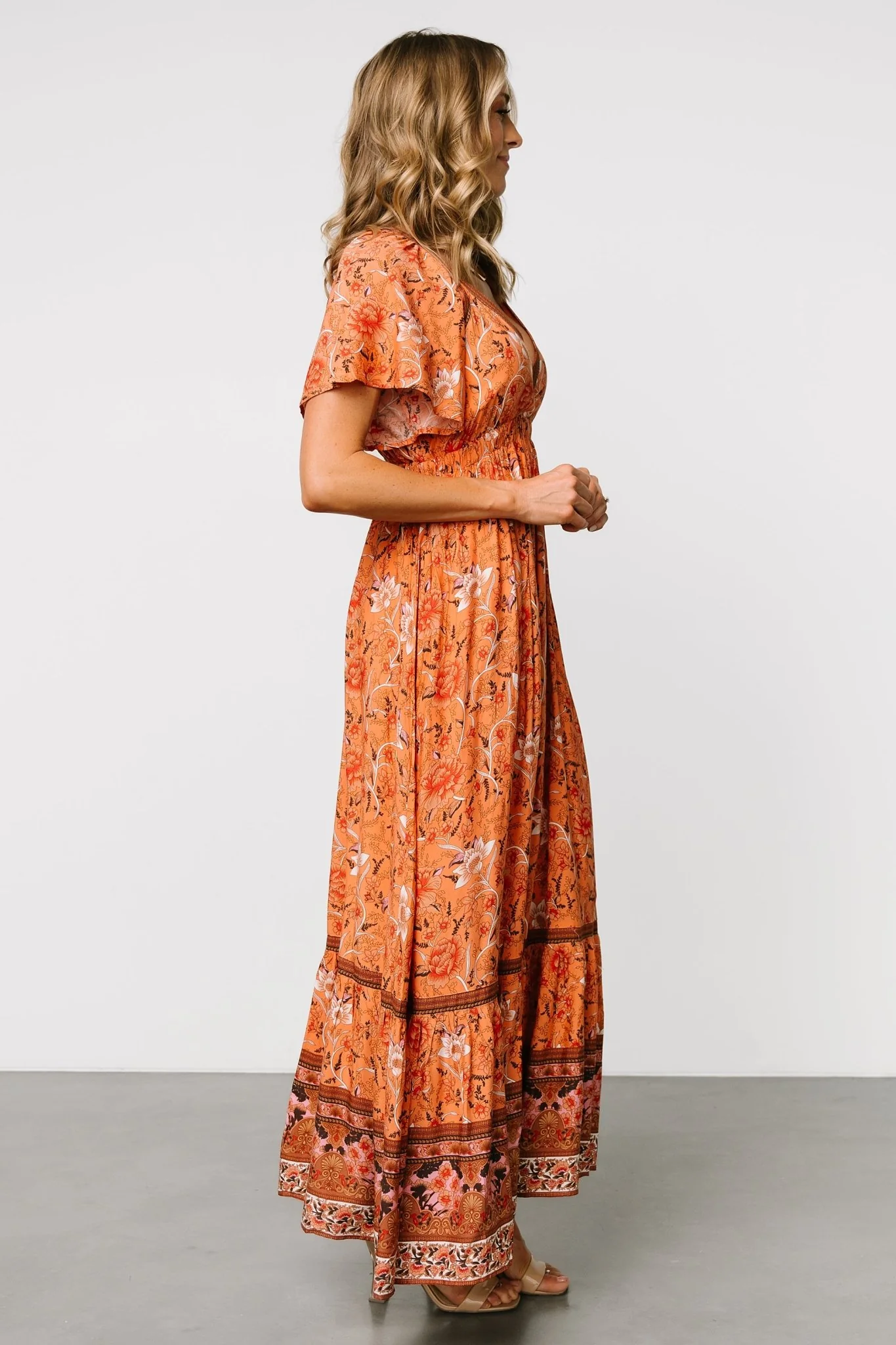 Marietta Maxi Dress | Orange Floral