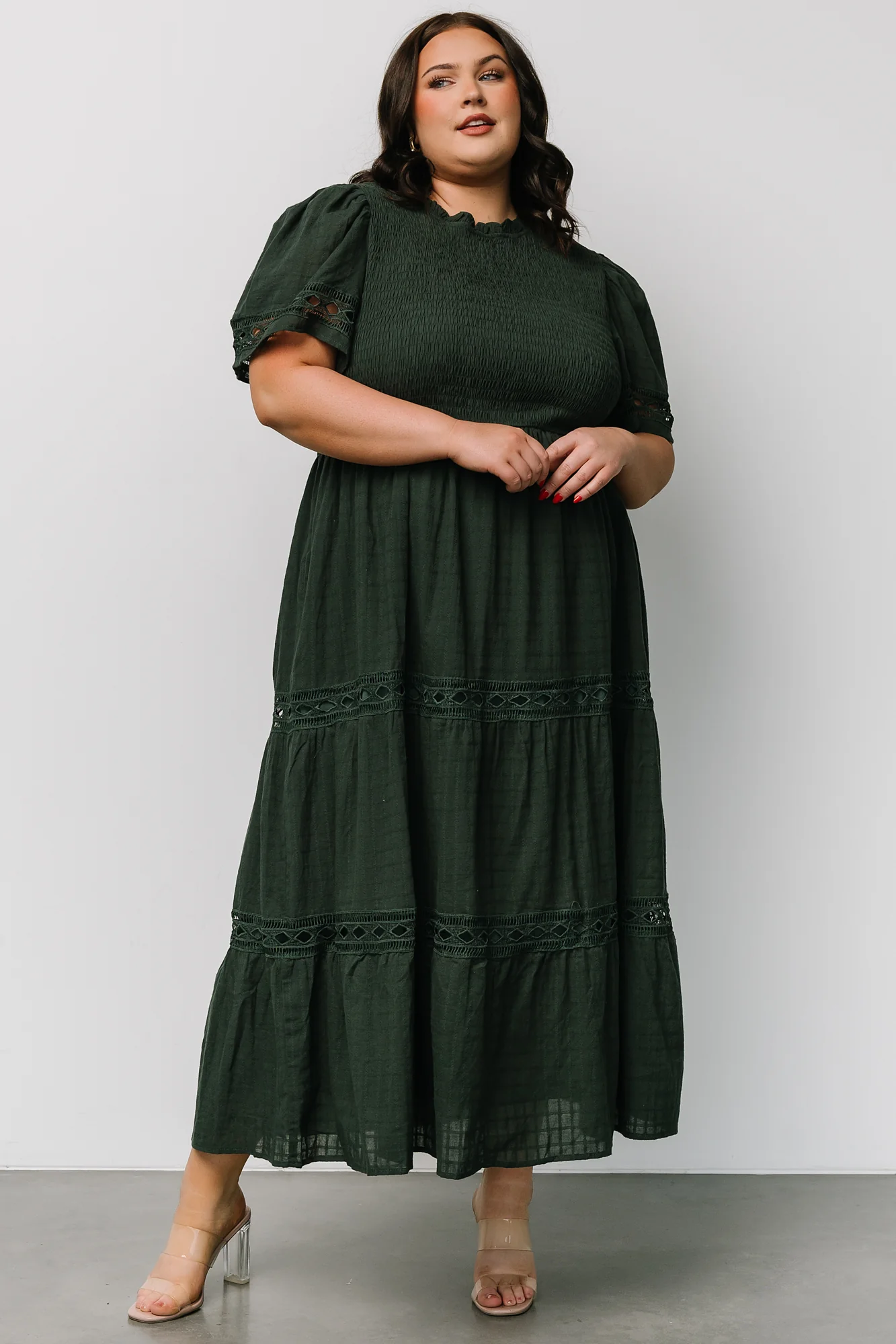 Loveland Geo Lace Maxi Dress | Dark Green