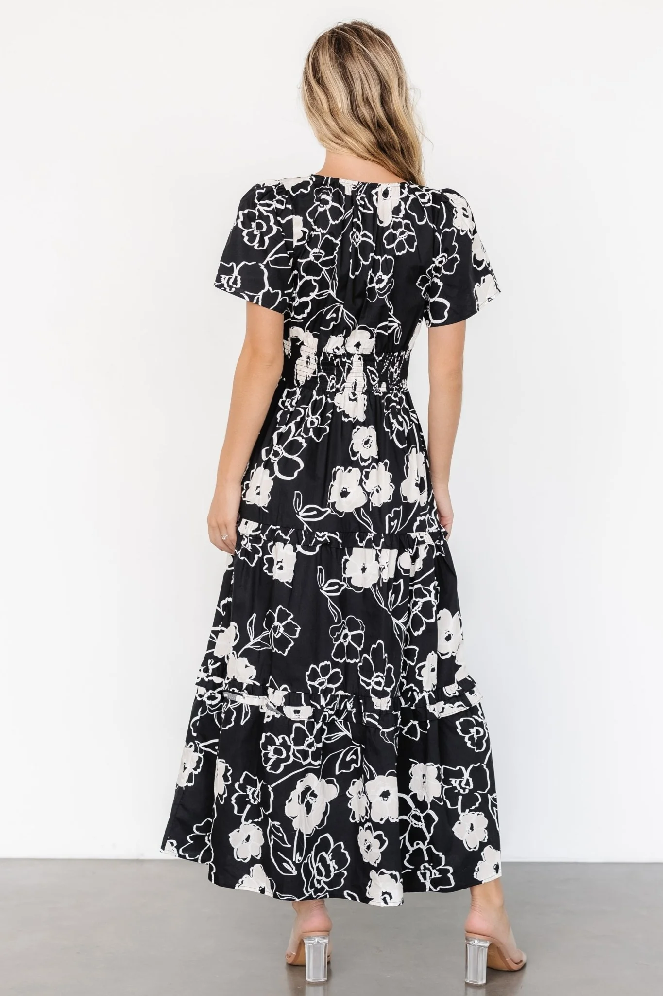 Kiana Poplin Maxi Dress | Black + Cream