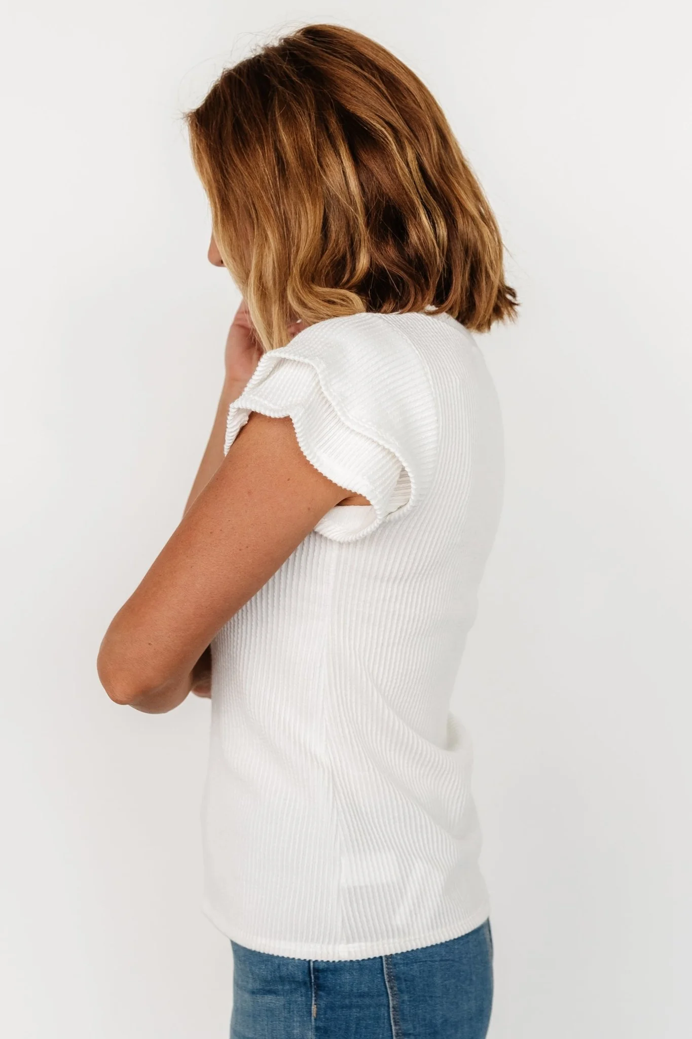 Lianna Ribbed Top | Off White