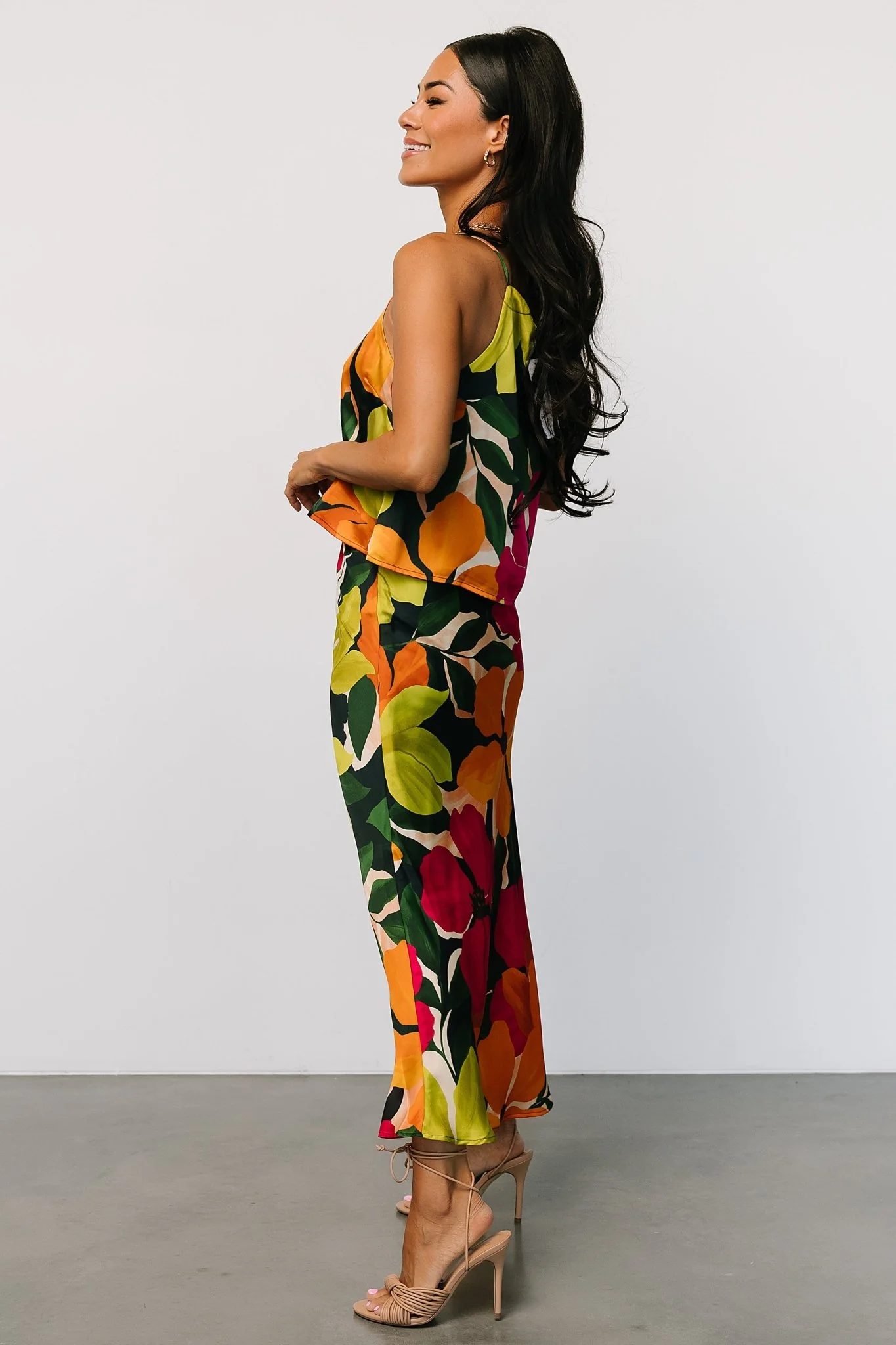 Leland Satin Skirt | Multi Floral