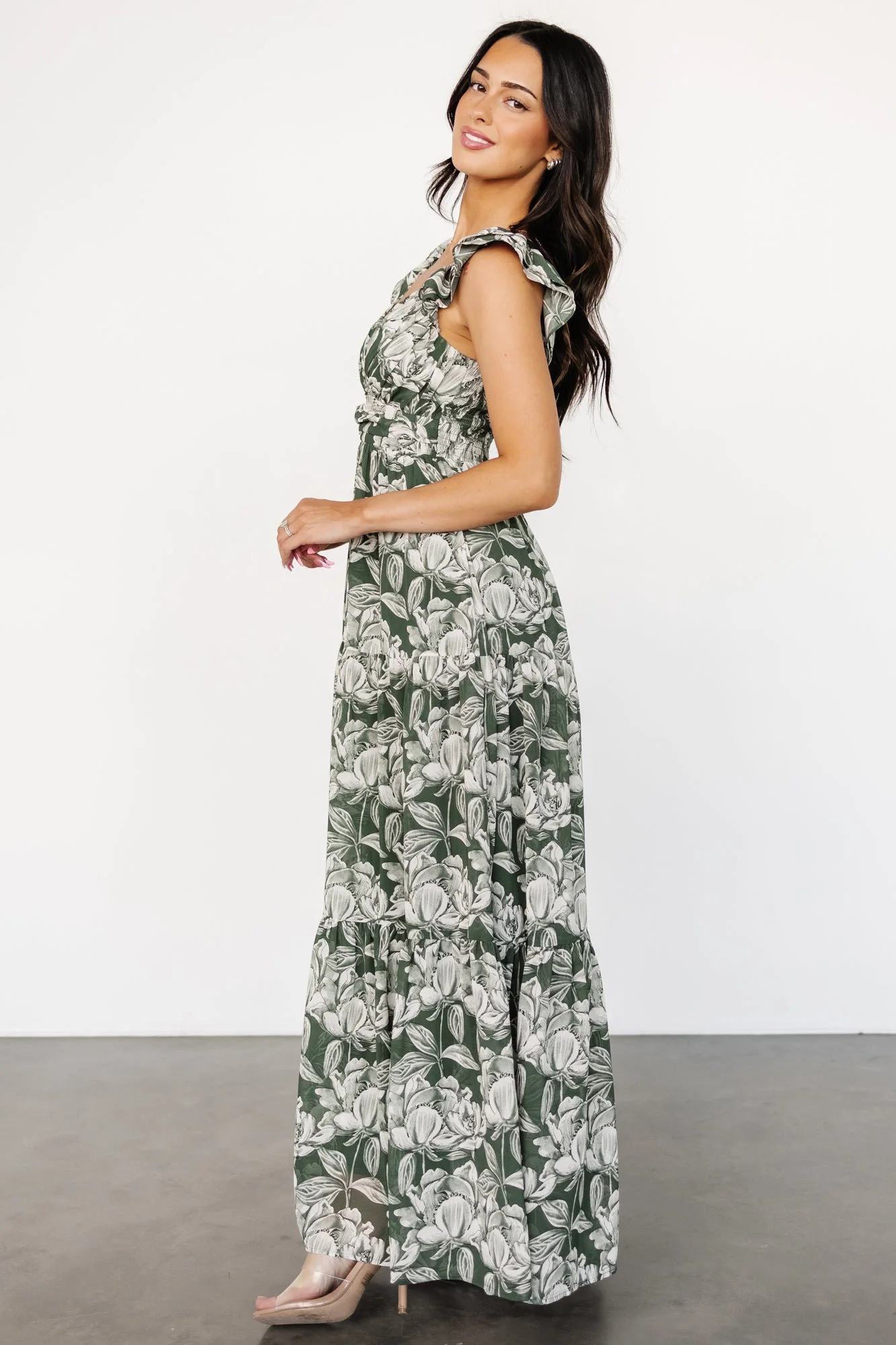 Martina Maxi Dress | Green + White