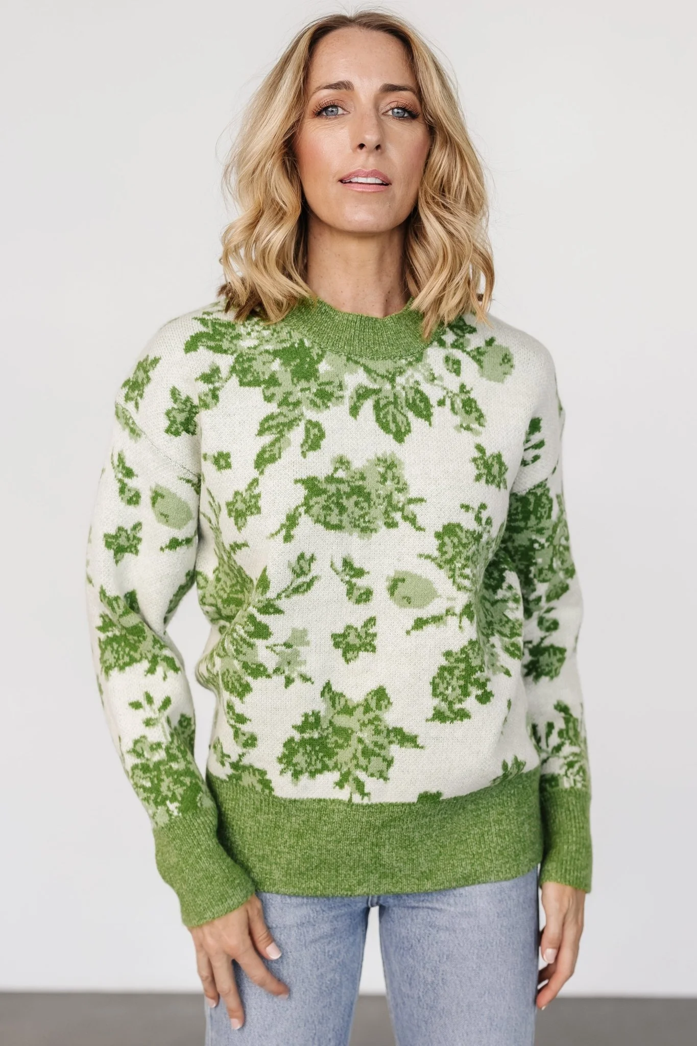 Legend Sweater | Light Green Print