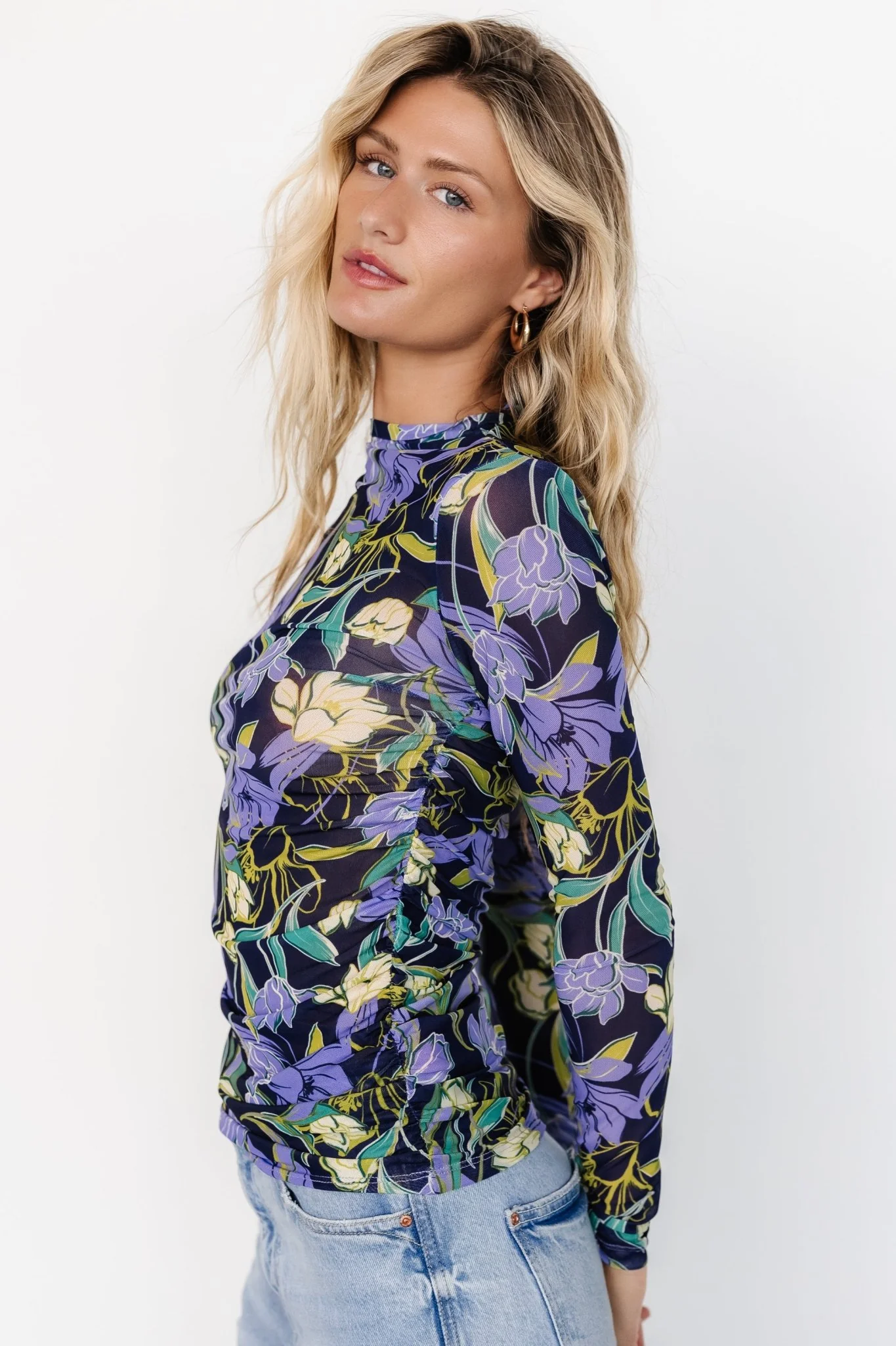 Dom Sheer Top | Navy Multi