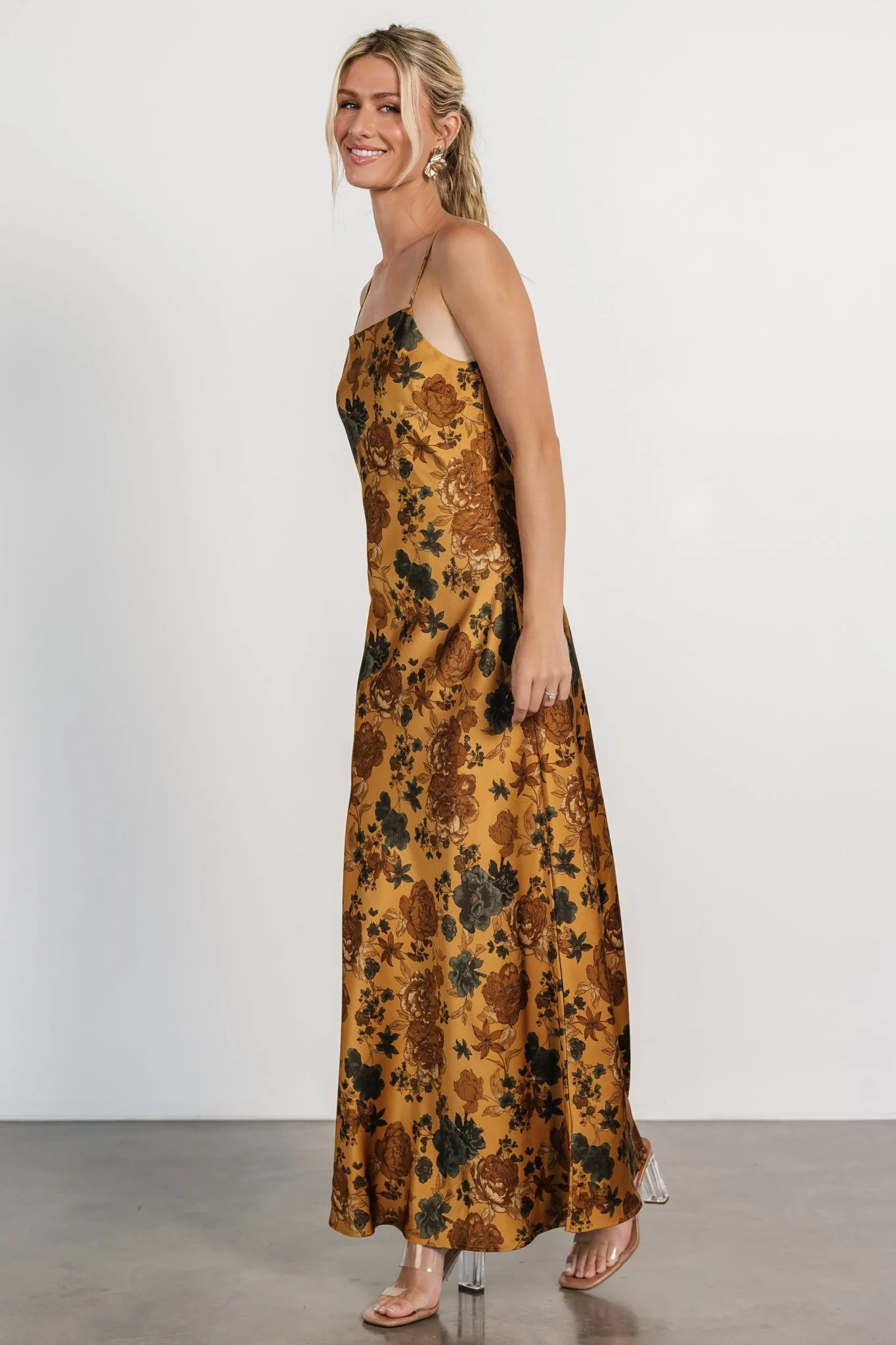 Hallie Tank Maxi Dress | Gold Multi