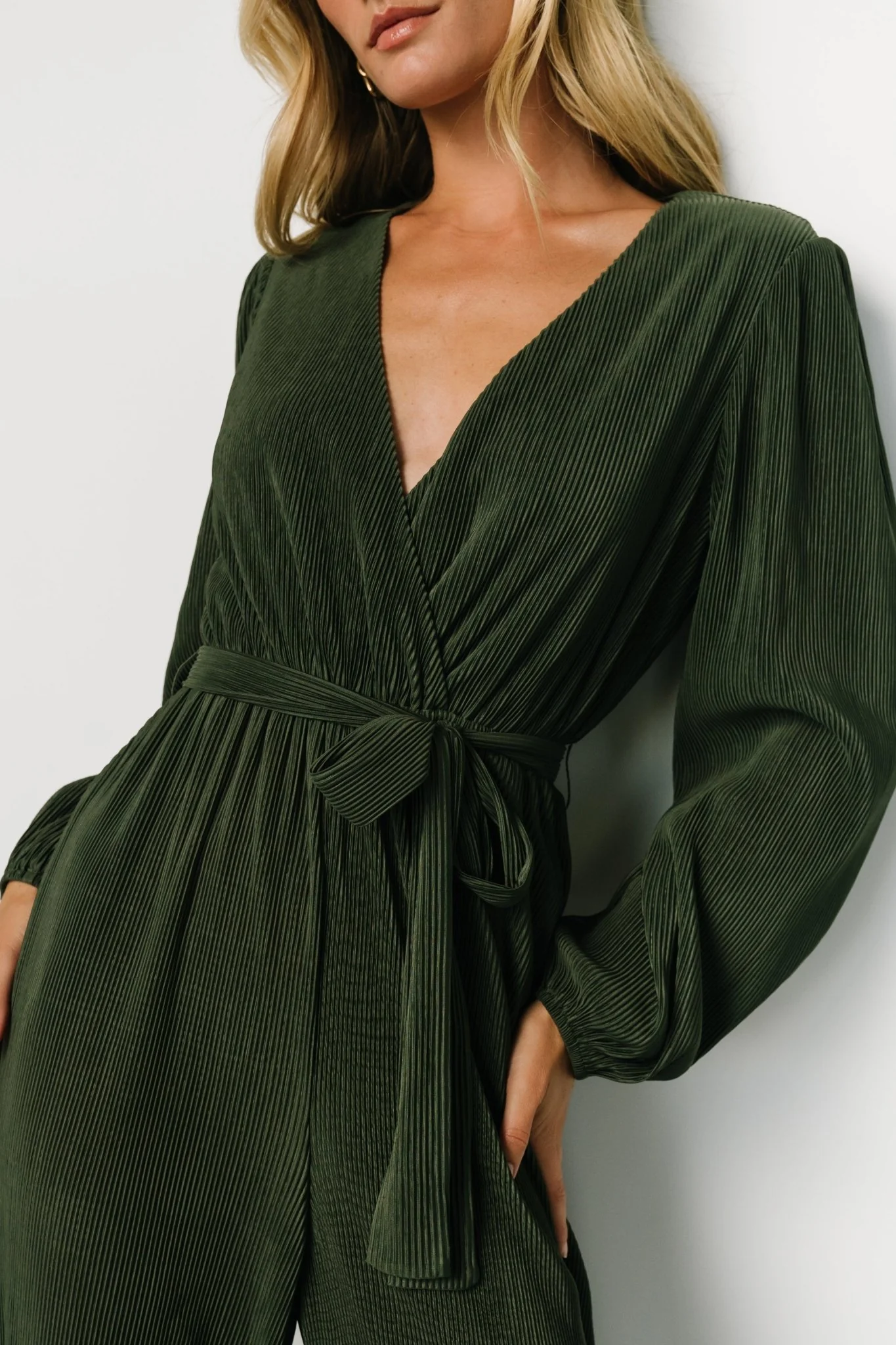 Croft Pleated Jumpsuit | Dark Olive