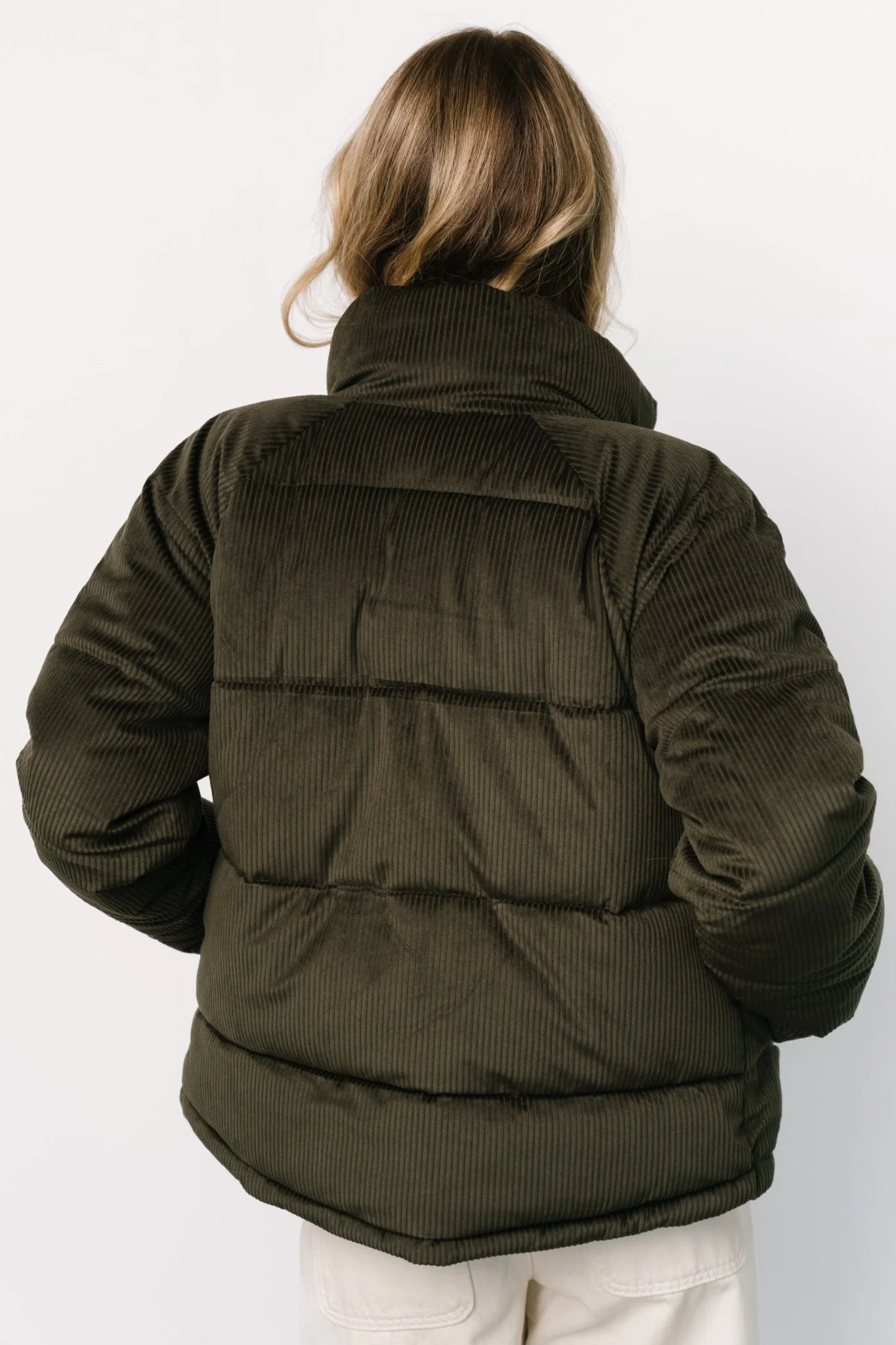 Holden Corduroy Puffer Jacket | Olive Charcoal