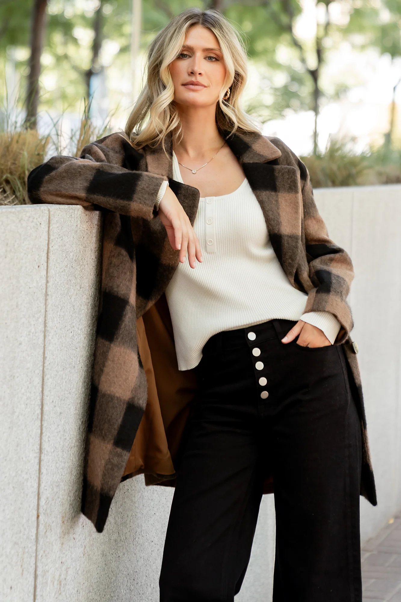 Kirsti Coat | Black + Camel