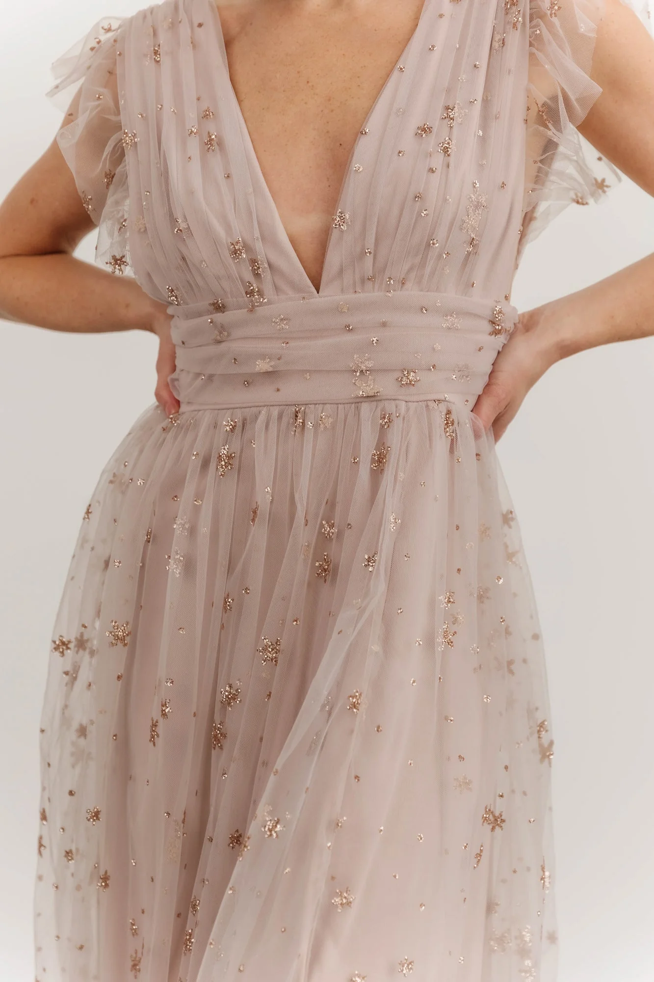 Nova Shimmer Maxi Dress | Dusty Lilac