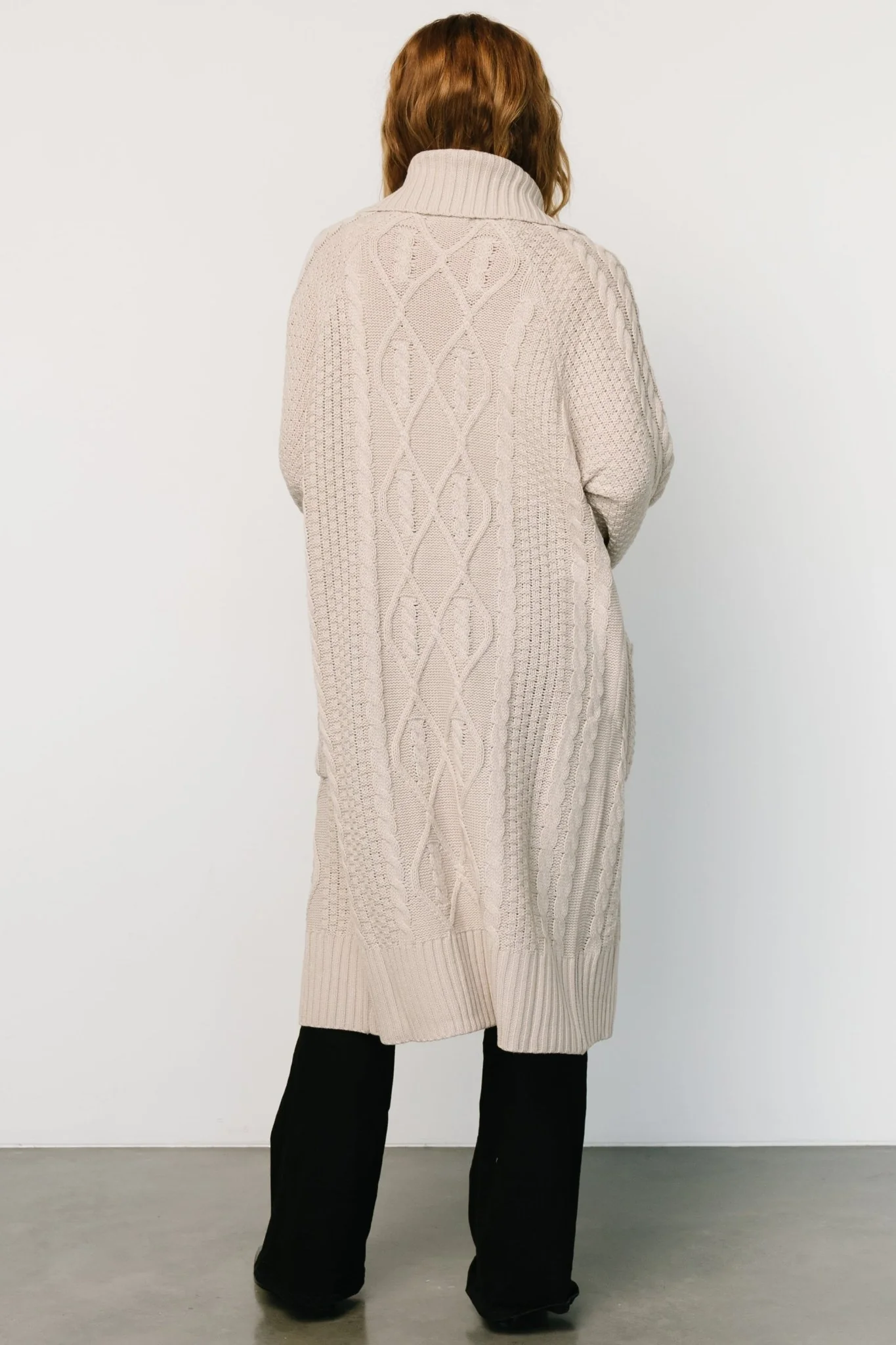 Devon Cable Knit Cardigan | Oatmeal