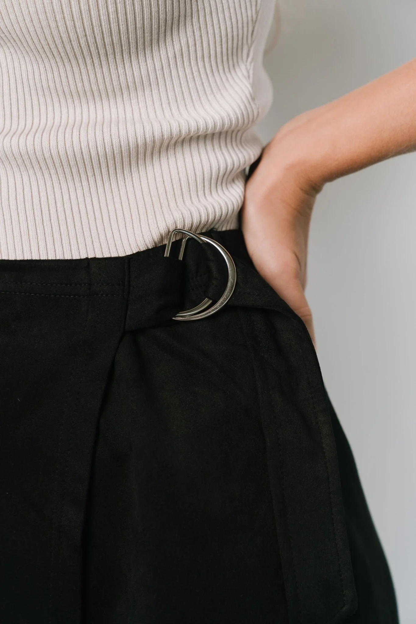 Malika Faux Wrap Skirt | Black