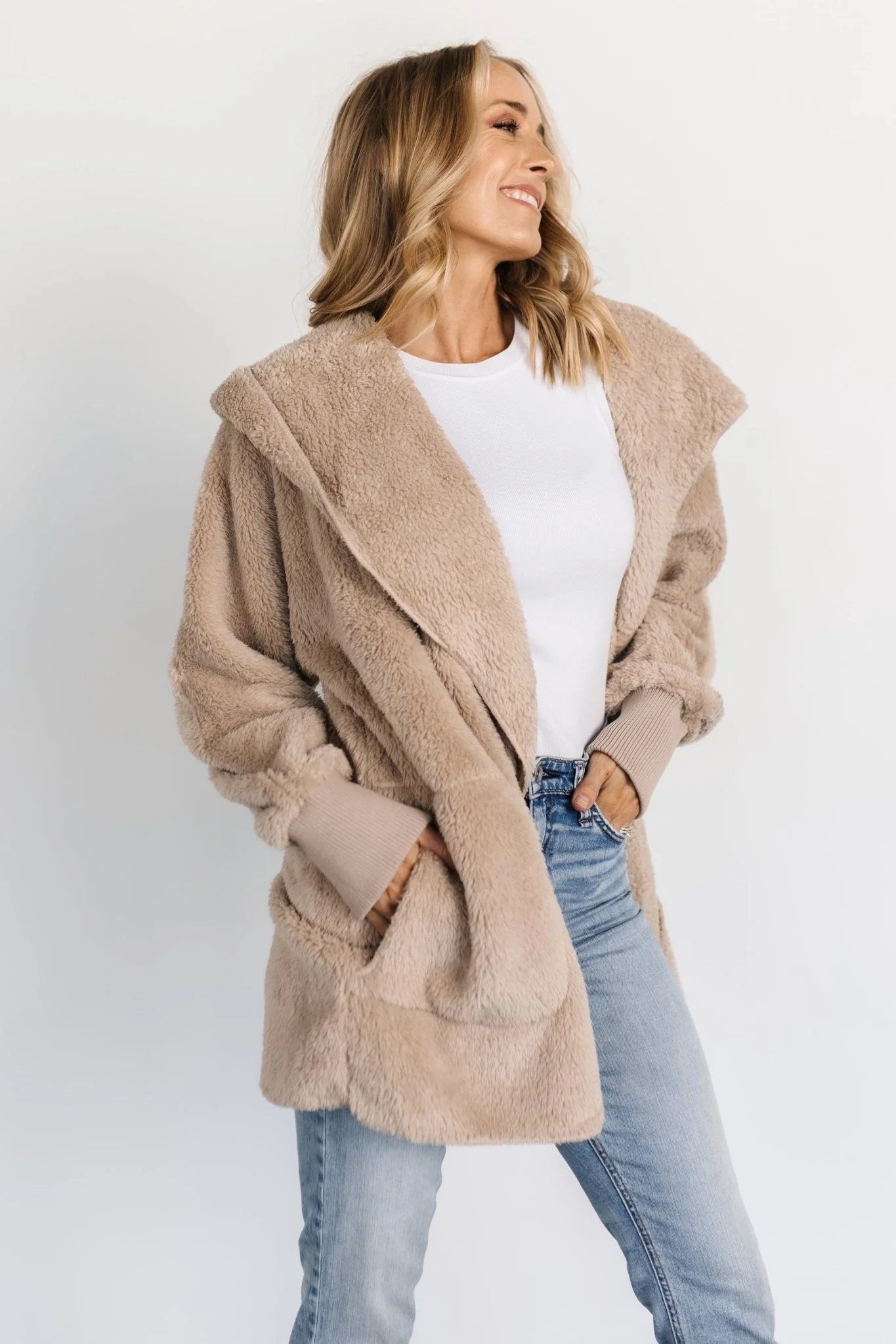 Melrose Teddy Jacket | Taupe