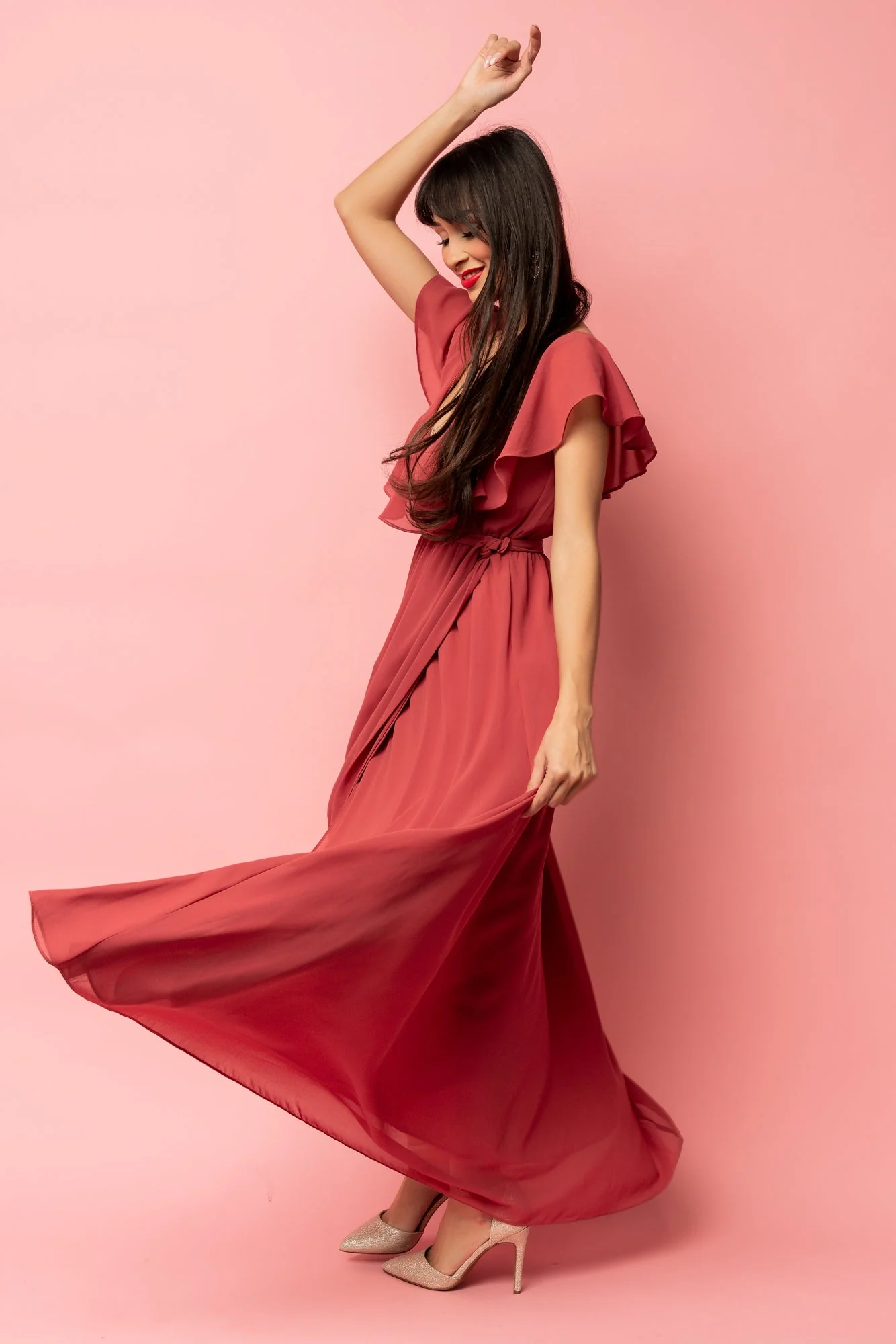 Katya Ruffle Maxi Dress | Rosewood
