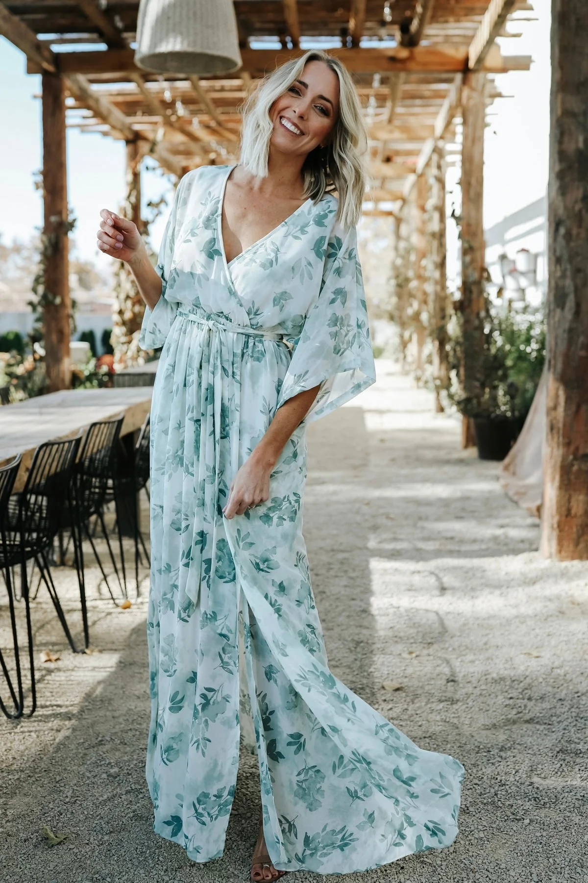 Kia Kimono Maxi Dress | Sage Floral