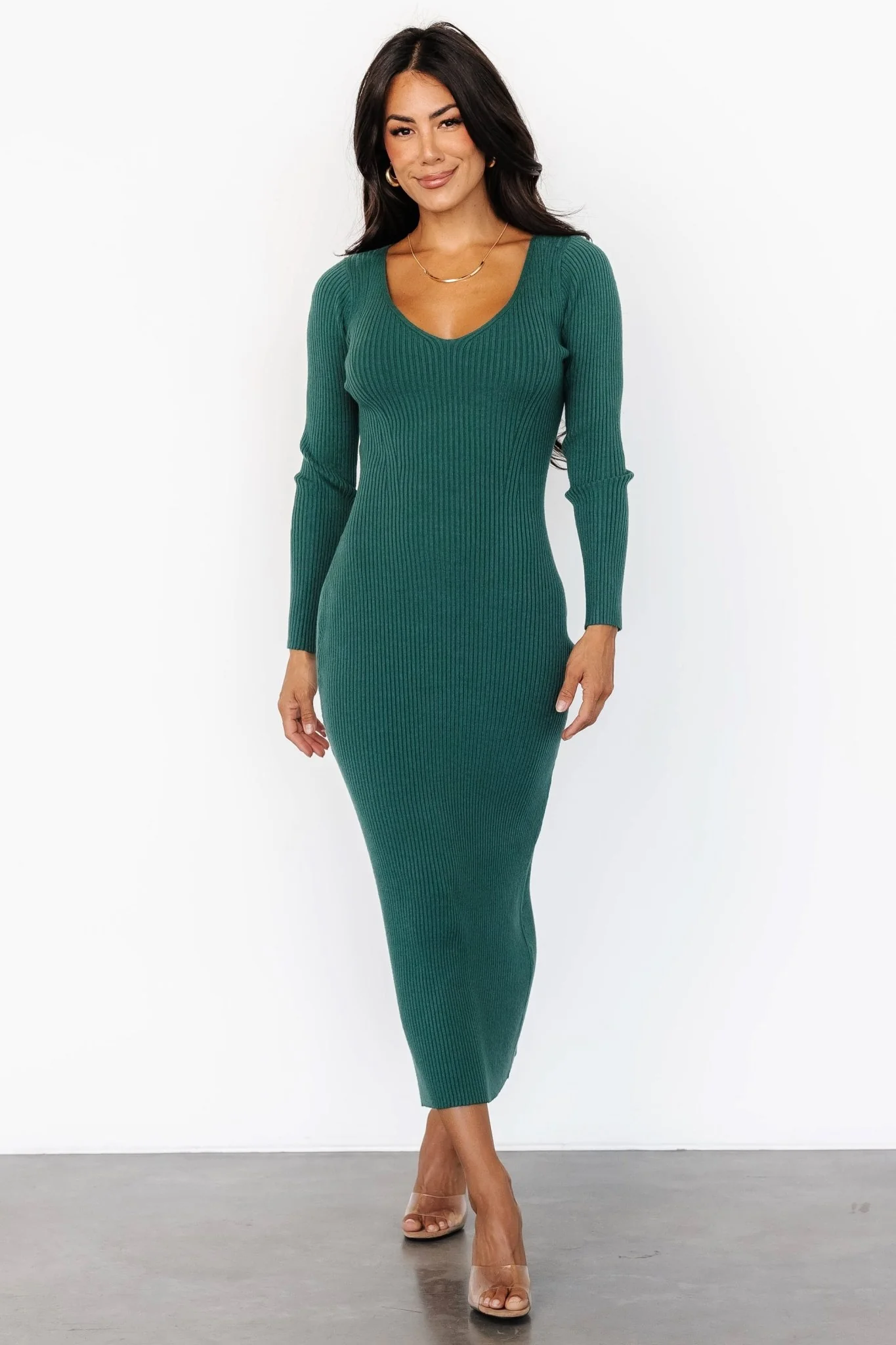 Kendall Ribbed Midi Dress | Green