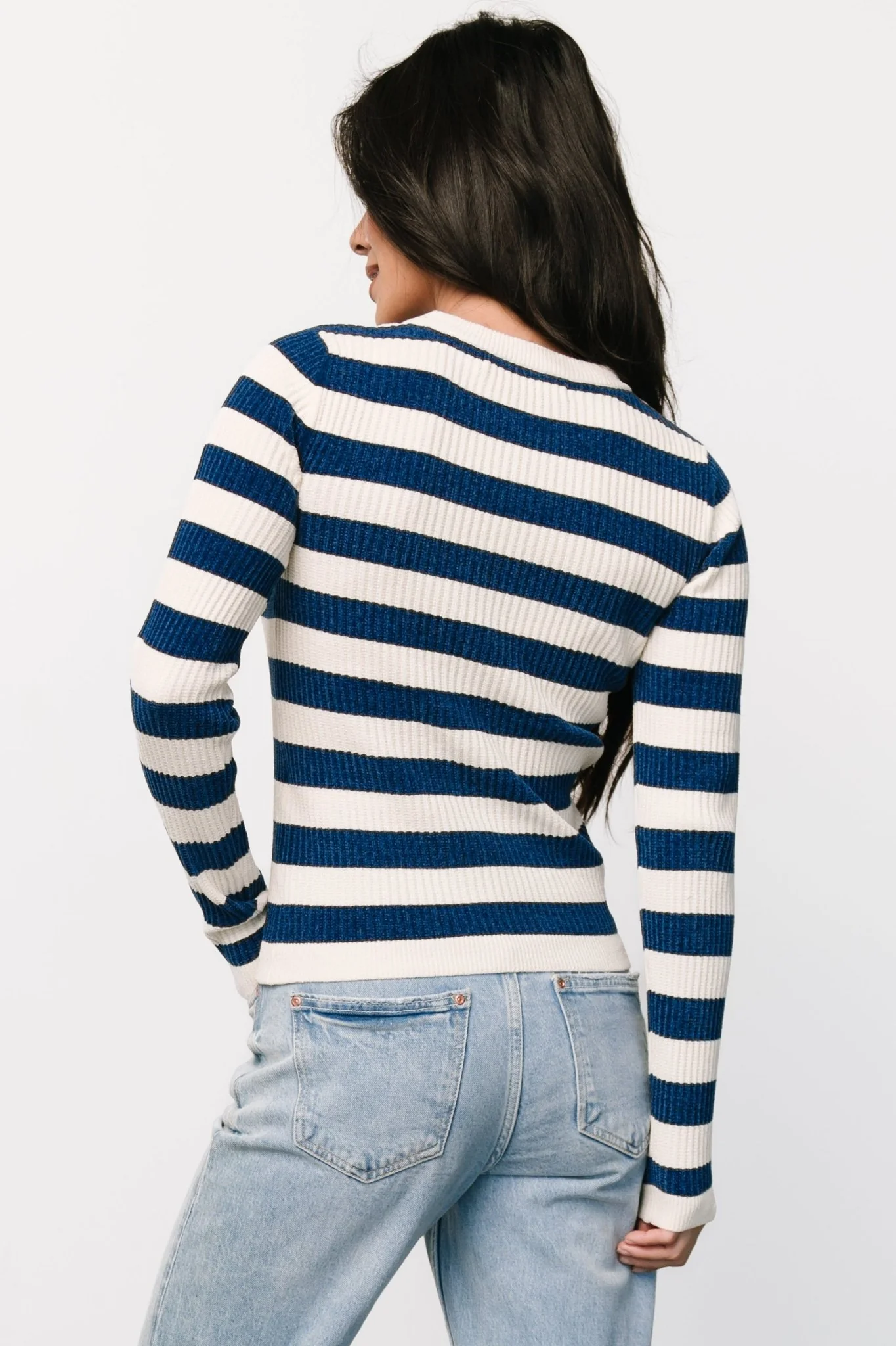Milwaukee Striped Sweater | Blue + Ivory