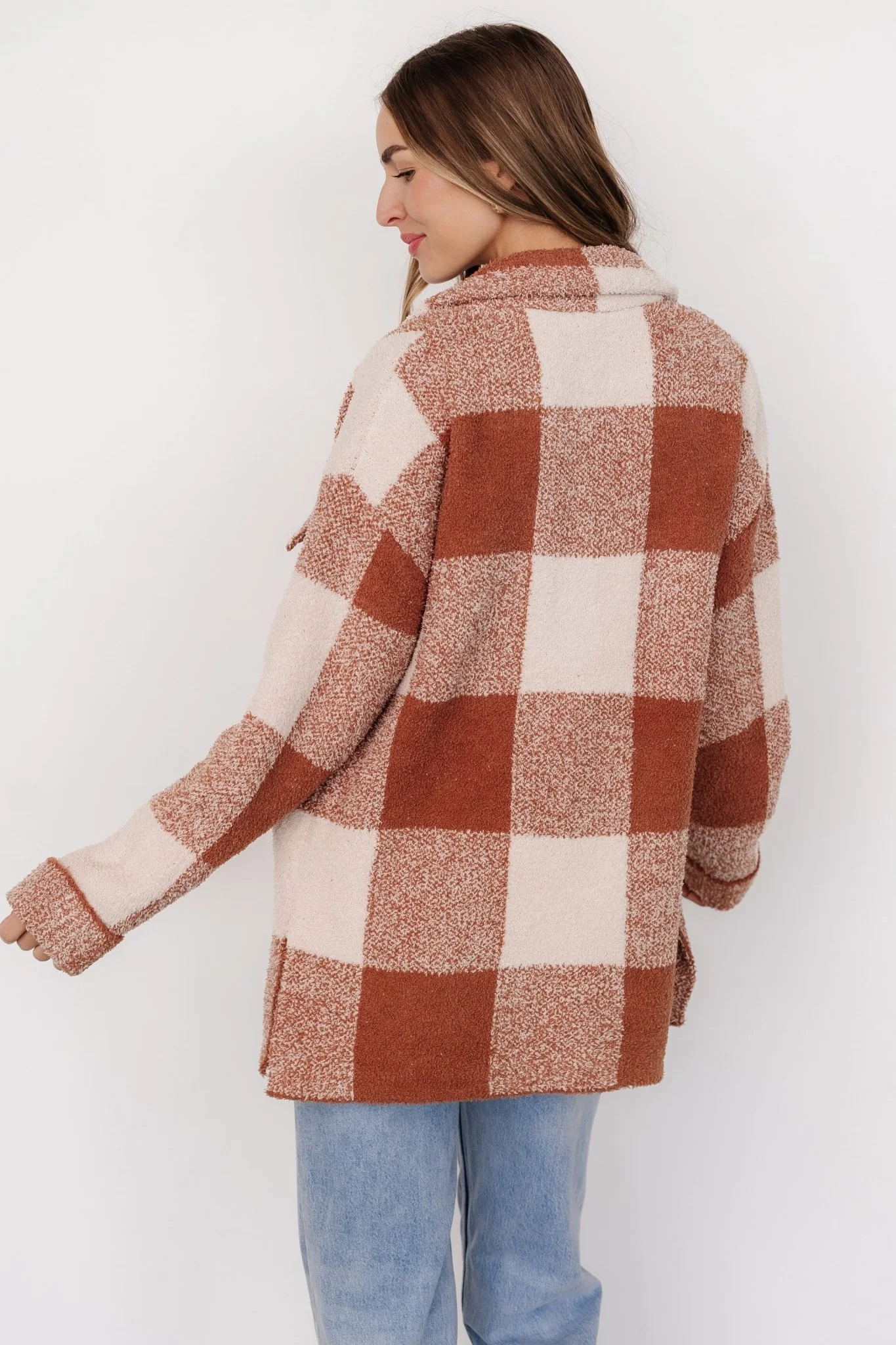 Crosby Knit Shacket | Copper + Ivory