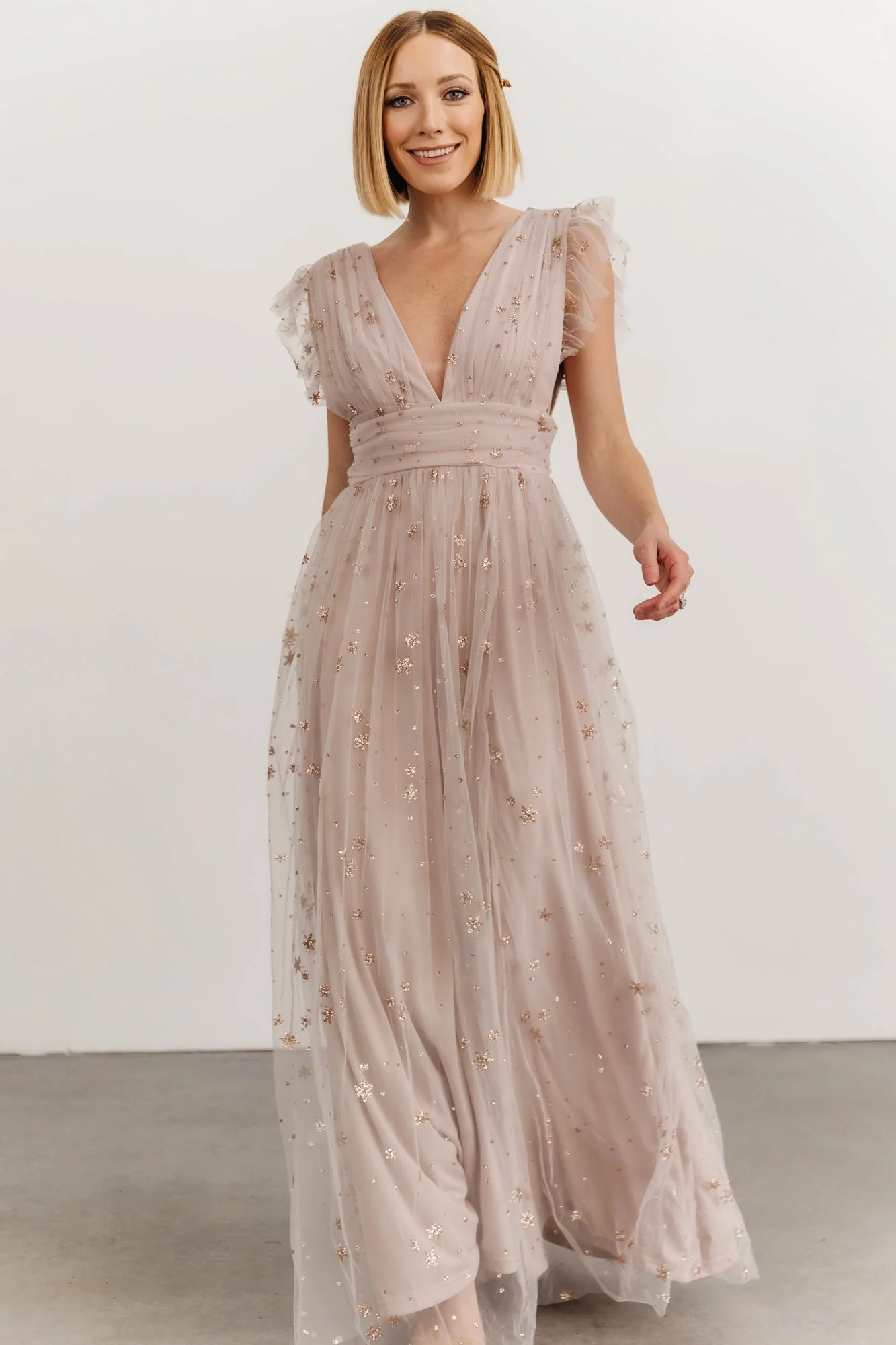 Nova Shimmer Maxi Dress | Dusty Lilac