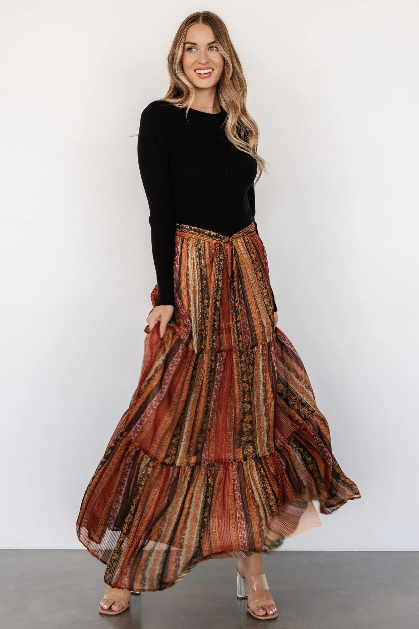 Emryn Sweater Dress | Black + Multi Print