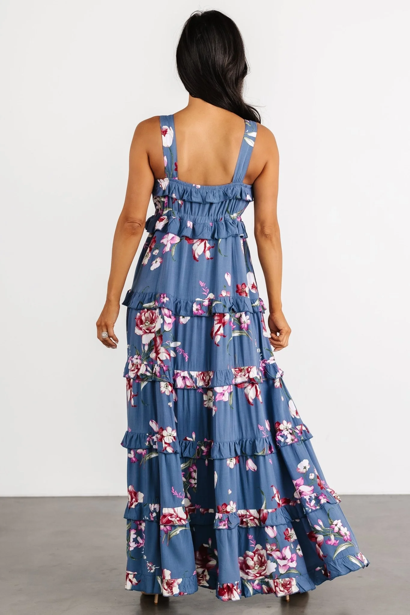 Raine Tank Maxi Dress | Blue Floral